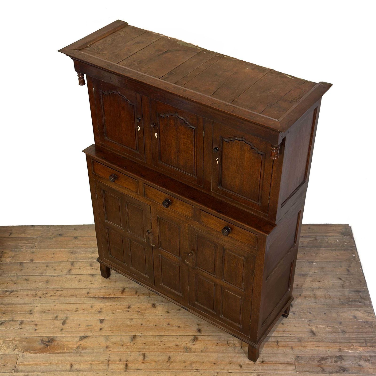 Antique 18th Century Welsh Oak Cwpwrdd Deuddarn | Antique Cupboard | Storage Cupboard | Antique Storage | Vintage Furniture (M 6910) photo 1850.0