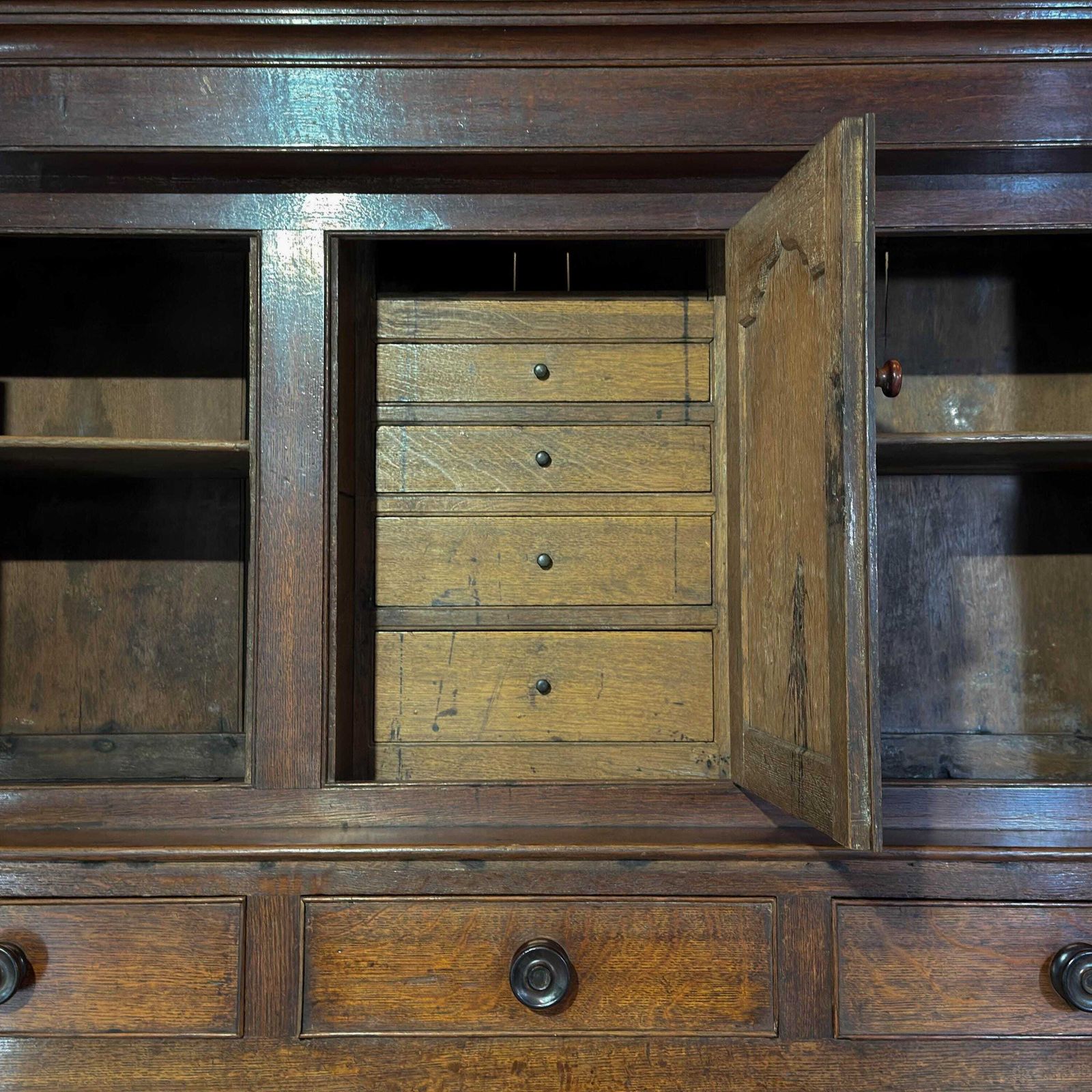 photo for sale Antique 18th Century Welsh Oak Cwpwrdd Deuddarn | Antique Cupboard | Storage Cupboard | Antique Storage | Vintage Furniture (M 6910)