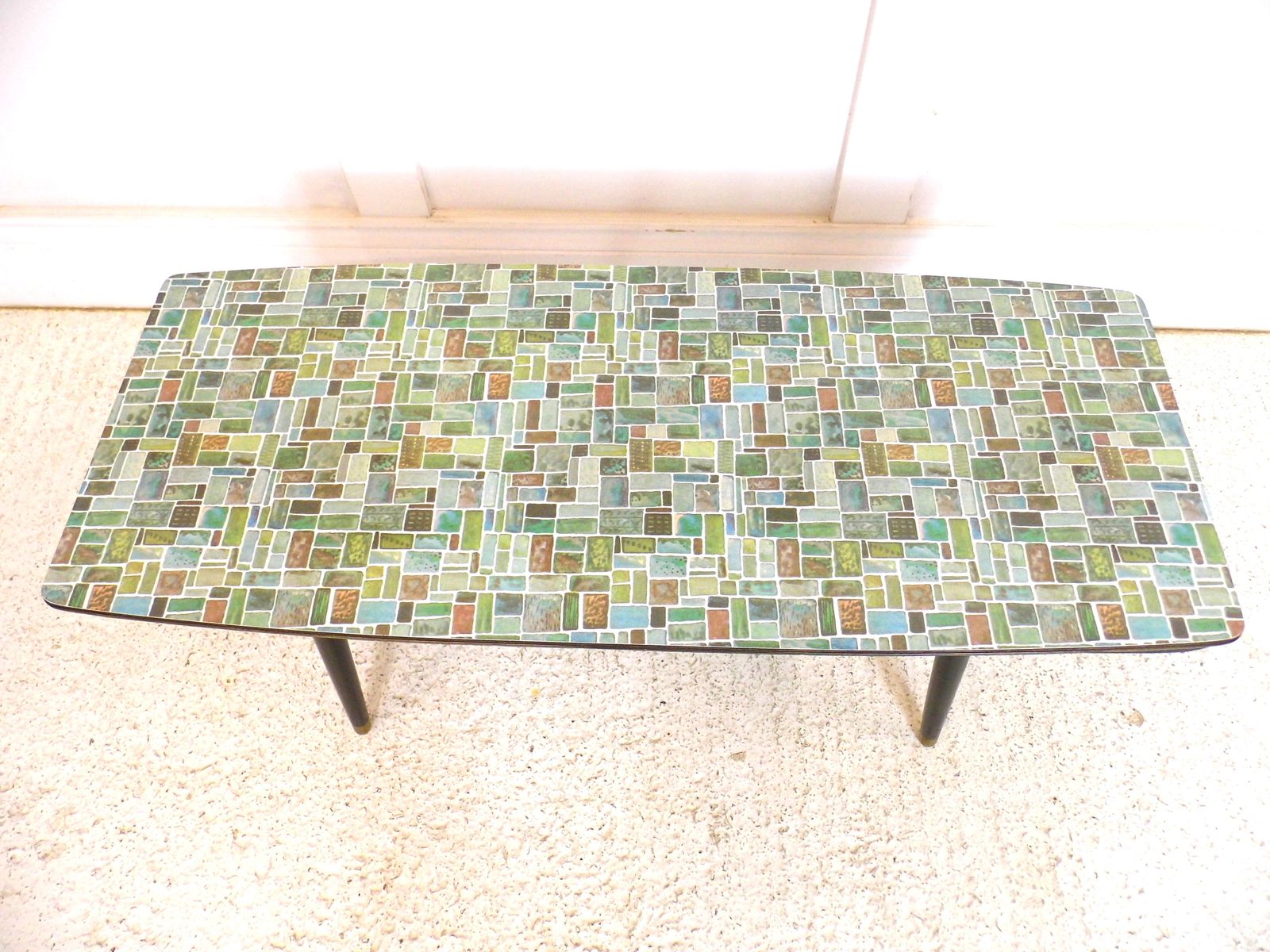 Opal Kleinmöbel: Formica Mosaic Topped Coffee Table Plant Stand 1950s German photo 193.0