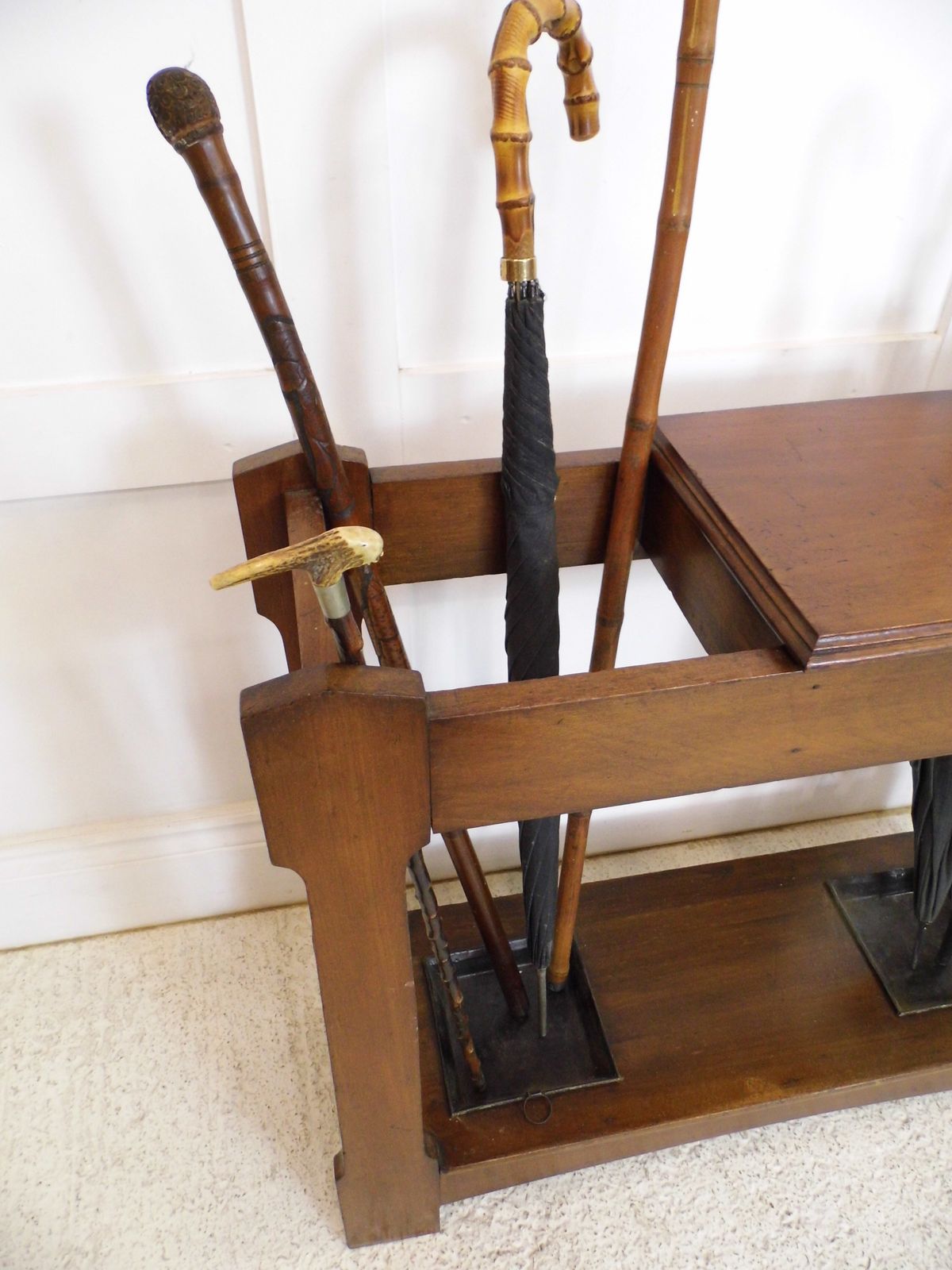 Antique Edwardian Mahogany Umbrella Stand / Stick Stand Arts & Crafts Hall Stand photo 215.0