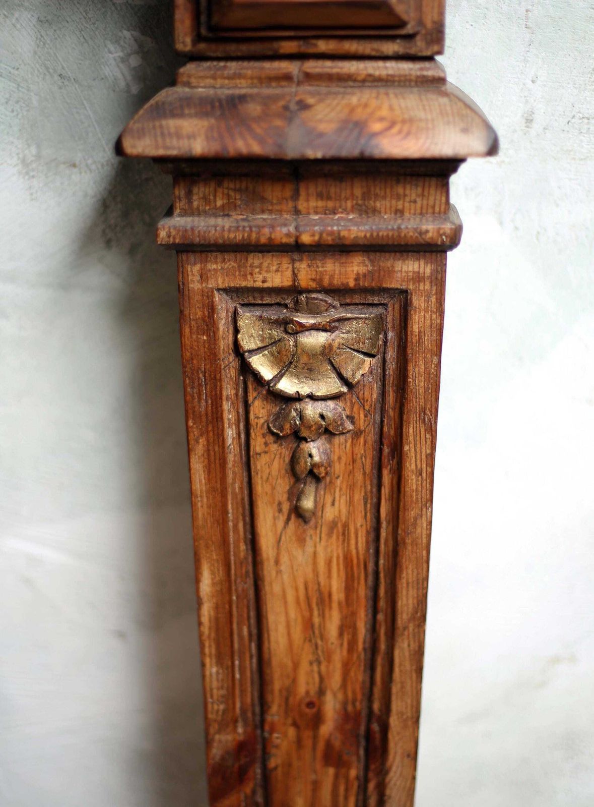 Pair Of Antique Fireplace Pilasters Carved Wooden French Neoclassical Fire Surround Architectural Columns photo Home Fixtures