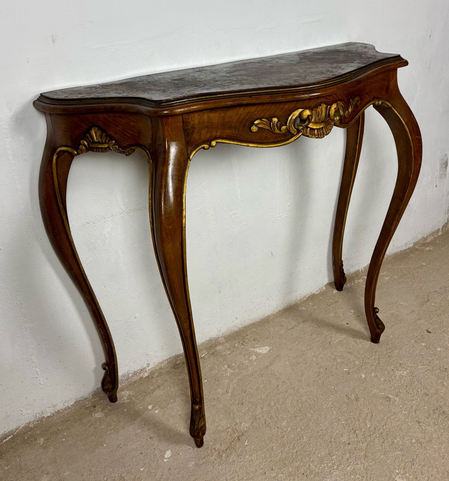 Franse consoletafel in Louis XV-stijl, walnoot, jaren 1930 photo 1870.0