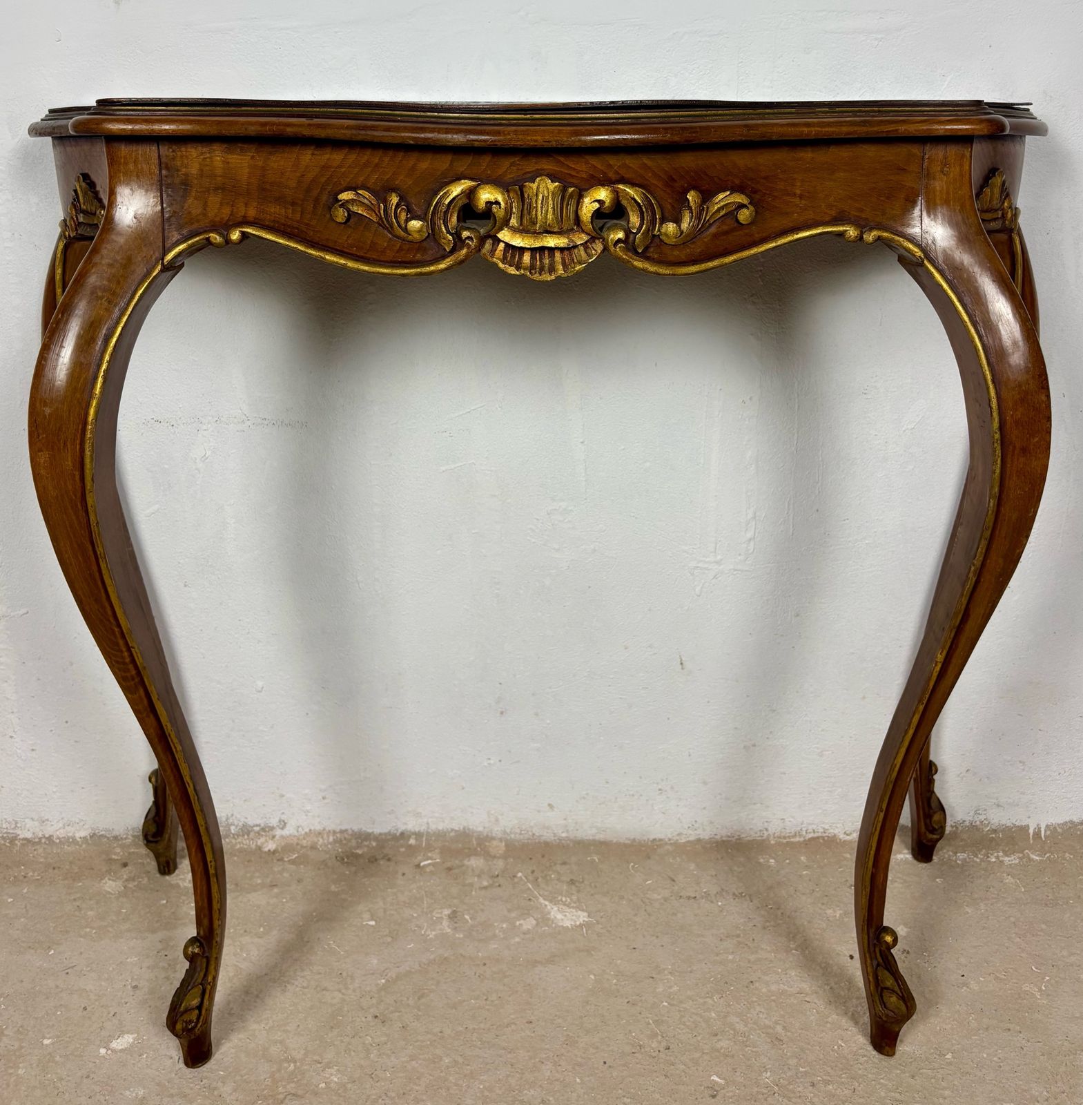 French Louis XV Style Walnut Console Table, 1930s photo buy