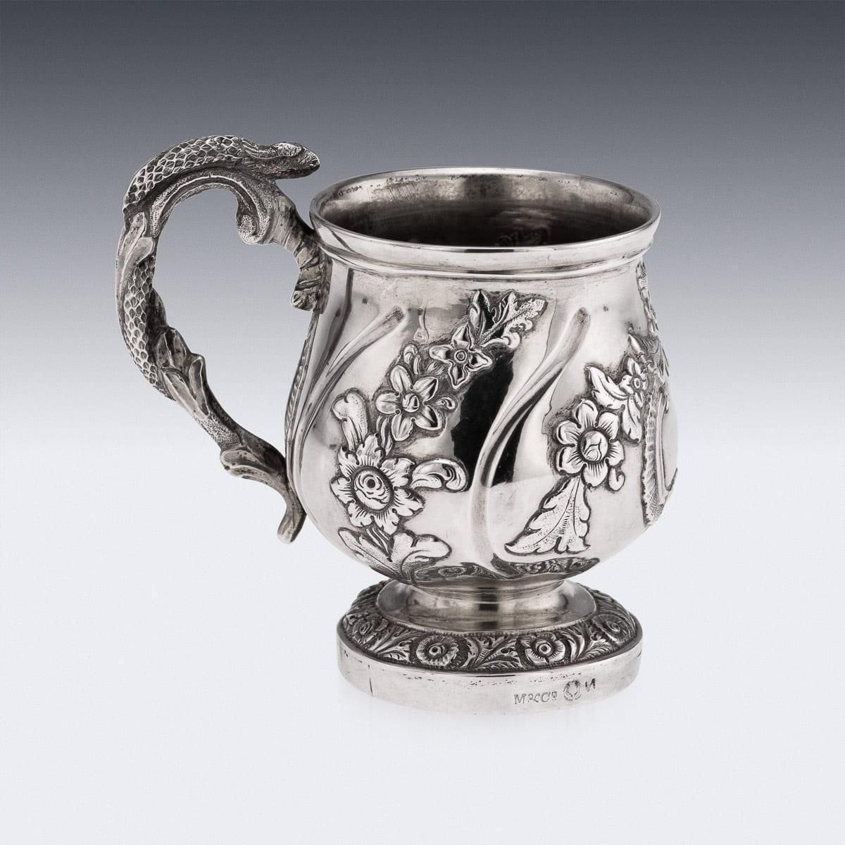Antique 19th Century Indian Colonial Solid Silver Christening Mug C.1860 photo 1425.0