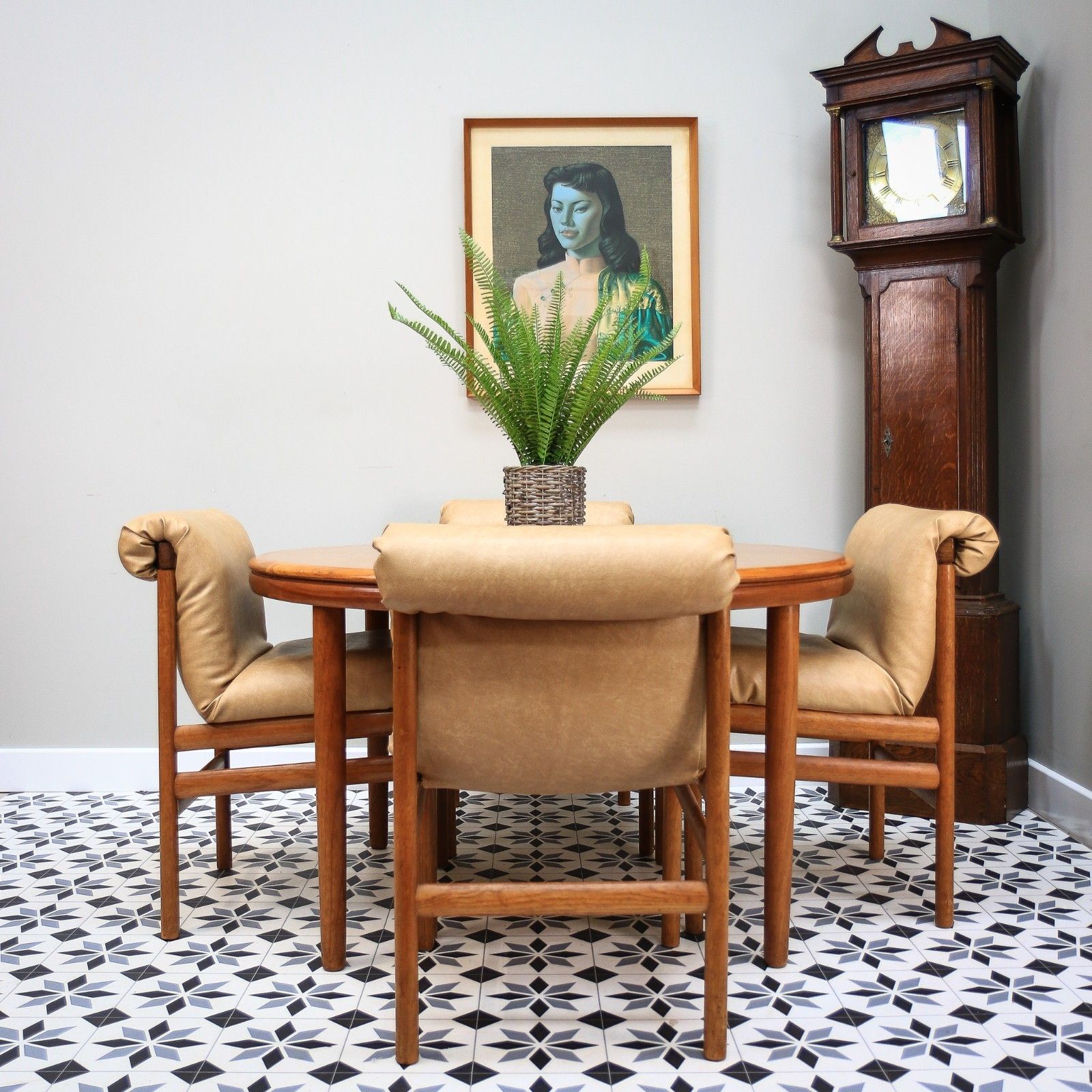 White And Newton Teak Dining Table And Four Chairs 1960s photo vintage