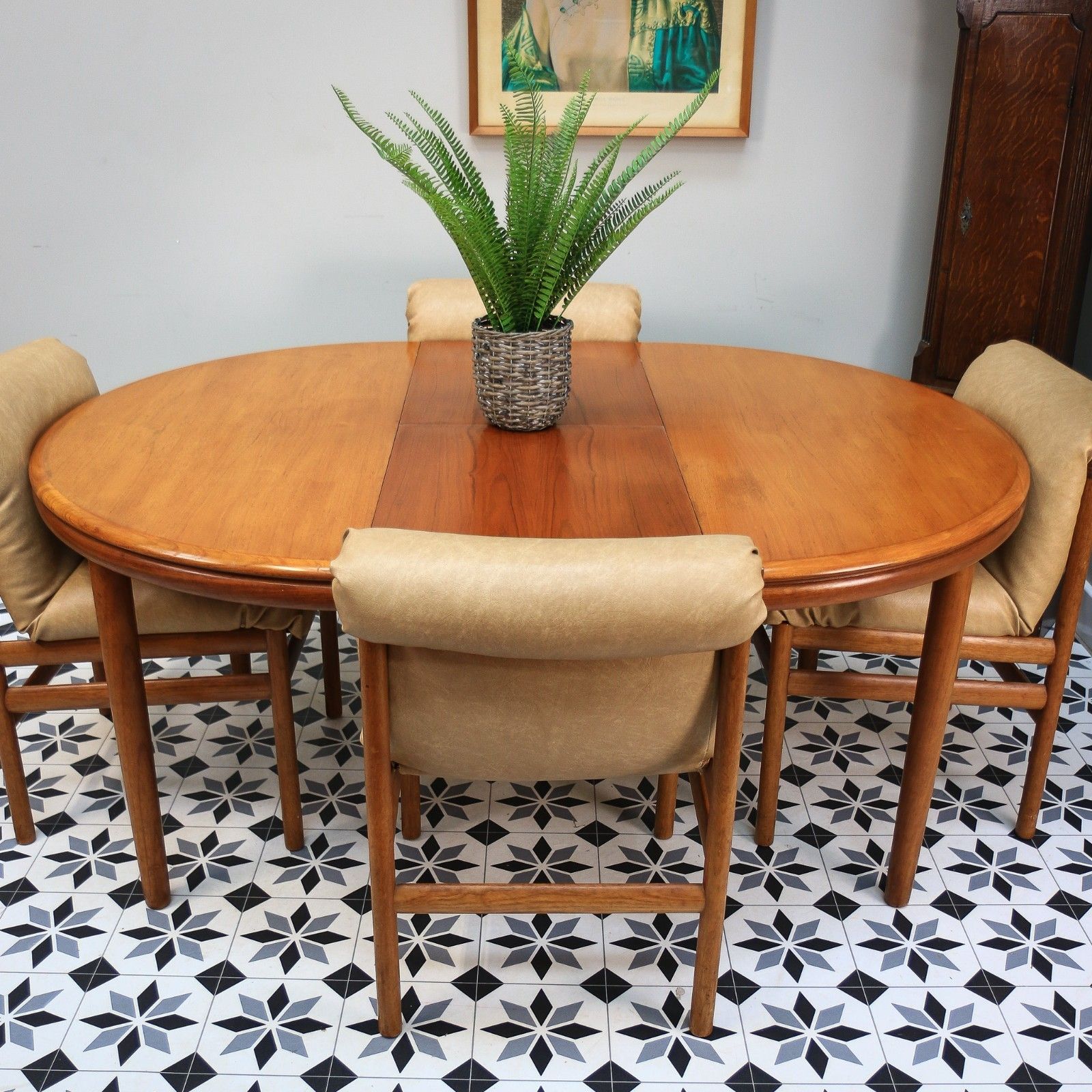 photo furniture White And Newton Teak Dining Table And Four Chairs 1960s