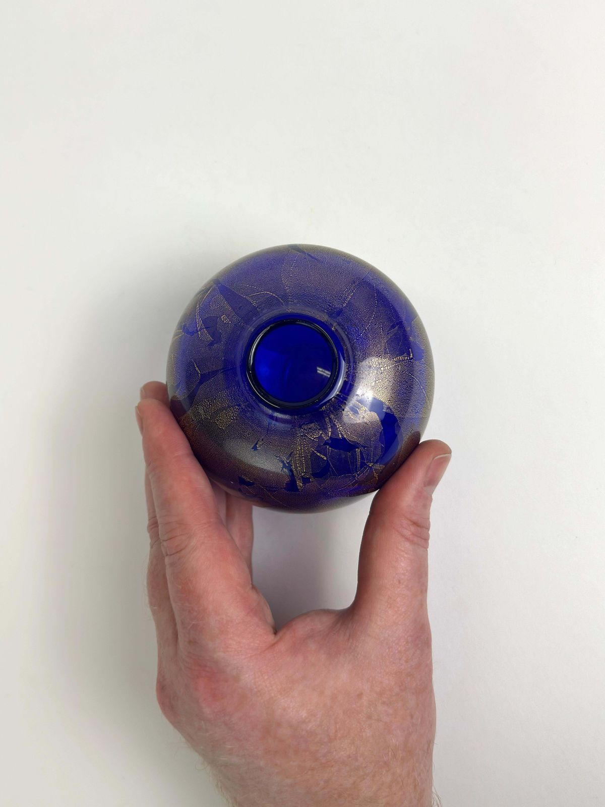 Michael Harris Azurene Cobalt Blue And Gold Glass Vase, Isle Of Wight, 1978 photo vinterior