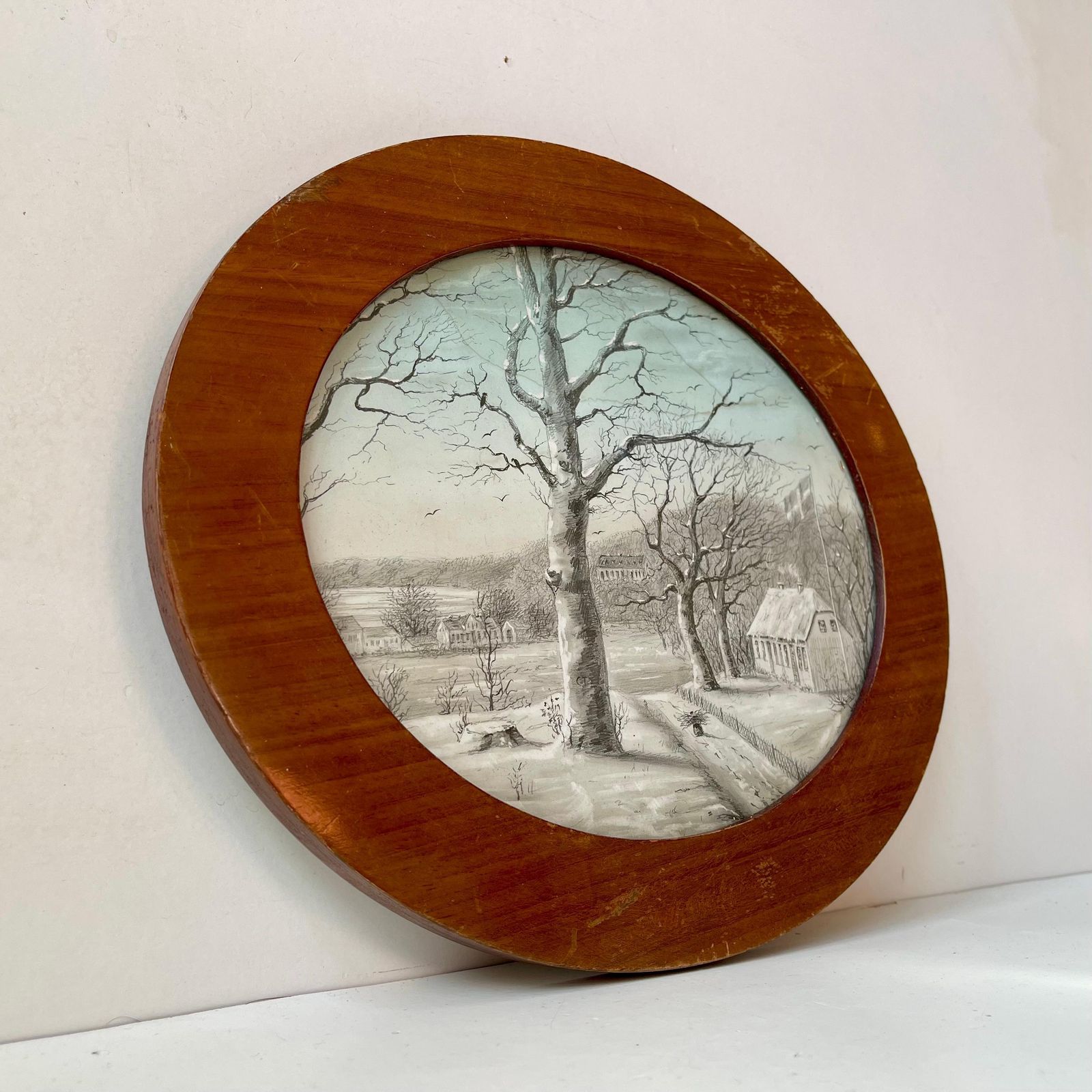 Antique Idyllic Oval Drawing By A Danish Flora Danica Artist photo for sale