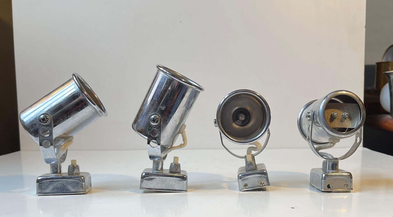 Vintage Italian Nautical Ship Cabin Wall Lights In Chrome, 1970s, Set Of 4 photo buy