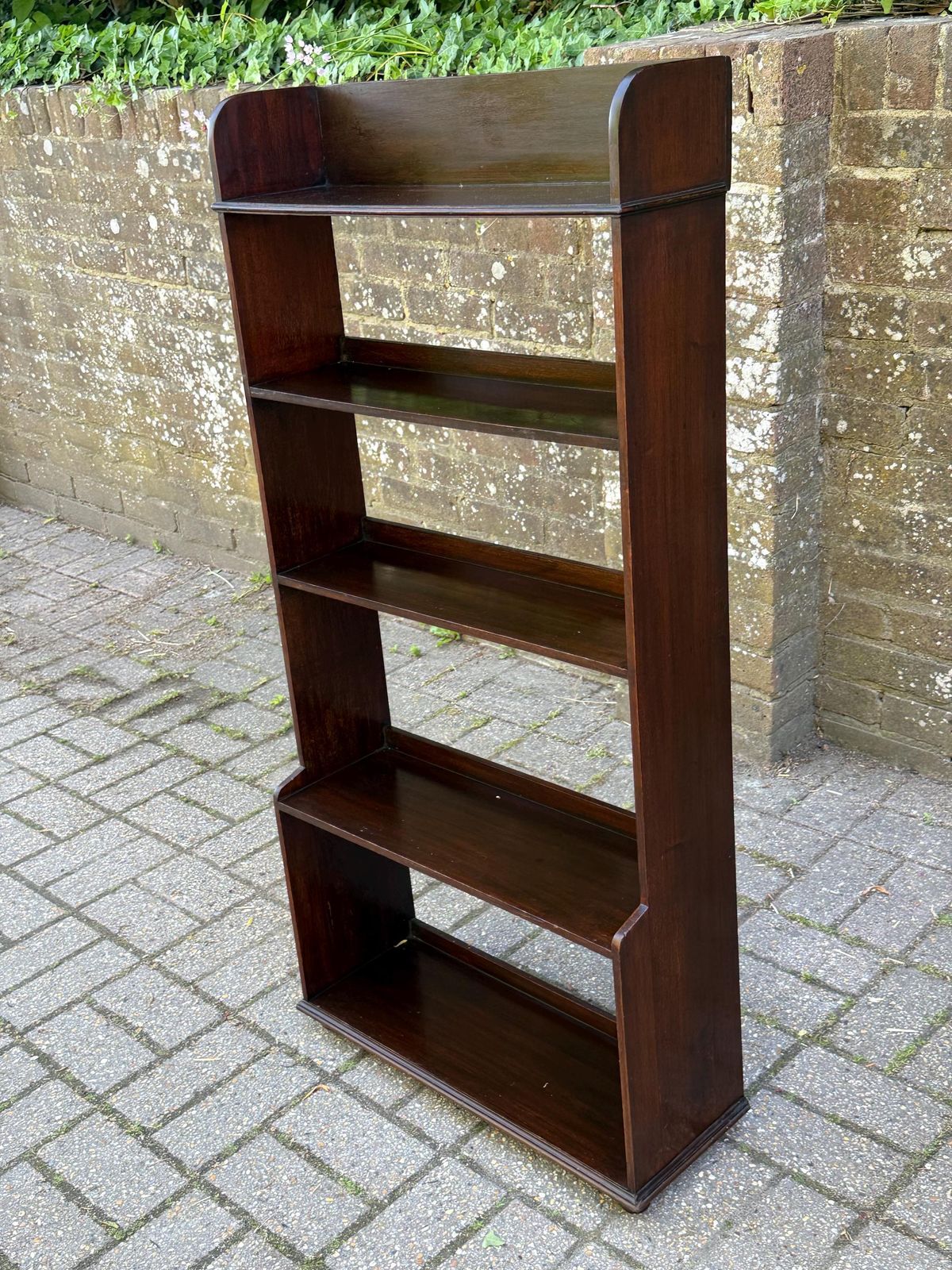 Victorian Mahogany Open Bookcase Display Shelving Antique Parlour Furniture (54cm W, 111cm H) photo Furniture