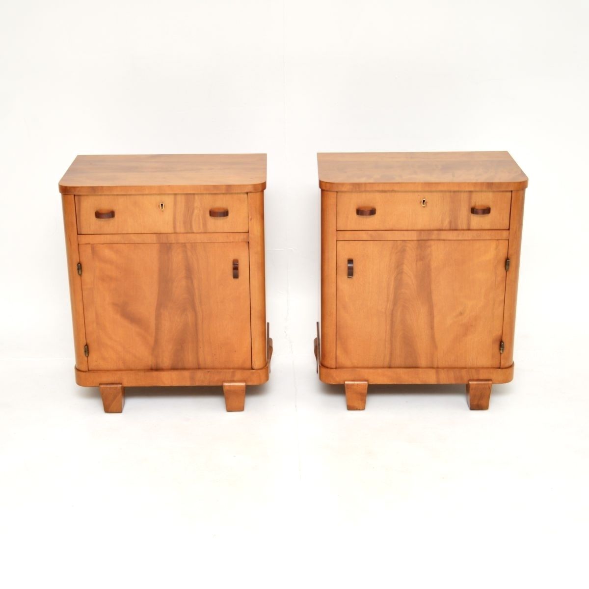 Pair Of Swedish Art Deco Walnut Bedside Cabinets photo furniture