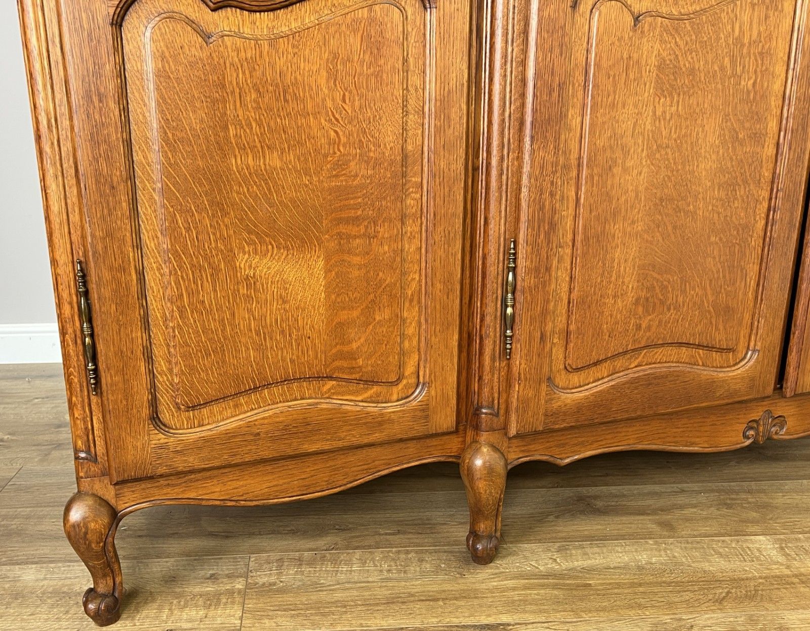 Wardrobe Vintage French Louis XVI Style Oak Four Door Carved Armoire Lot 6110 photo vintage