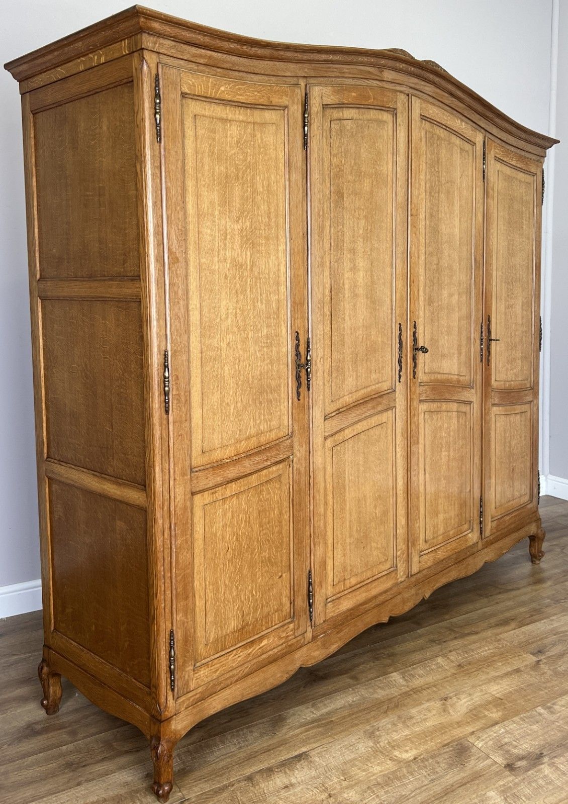 Wardrobe Vintage French Louis XVI Style Oak Four Door Carved Armoire Lot 6106 photo 849.0