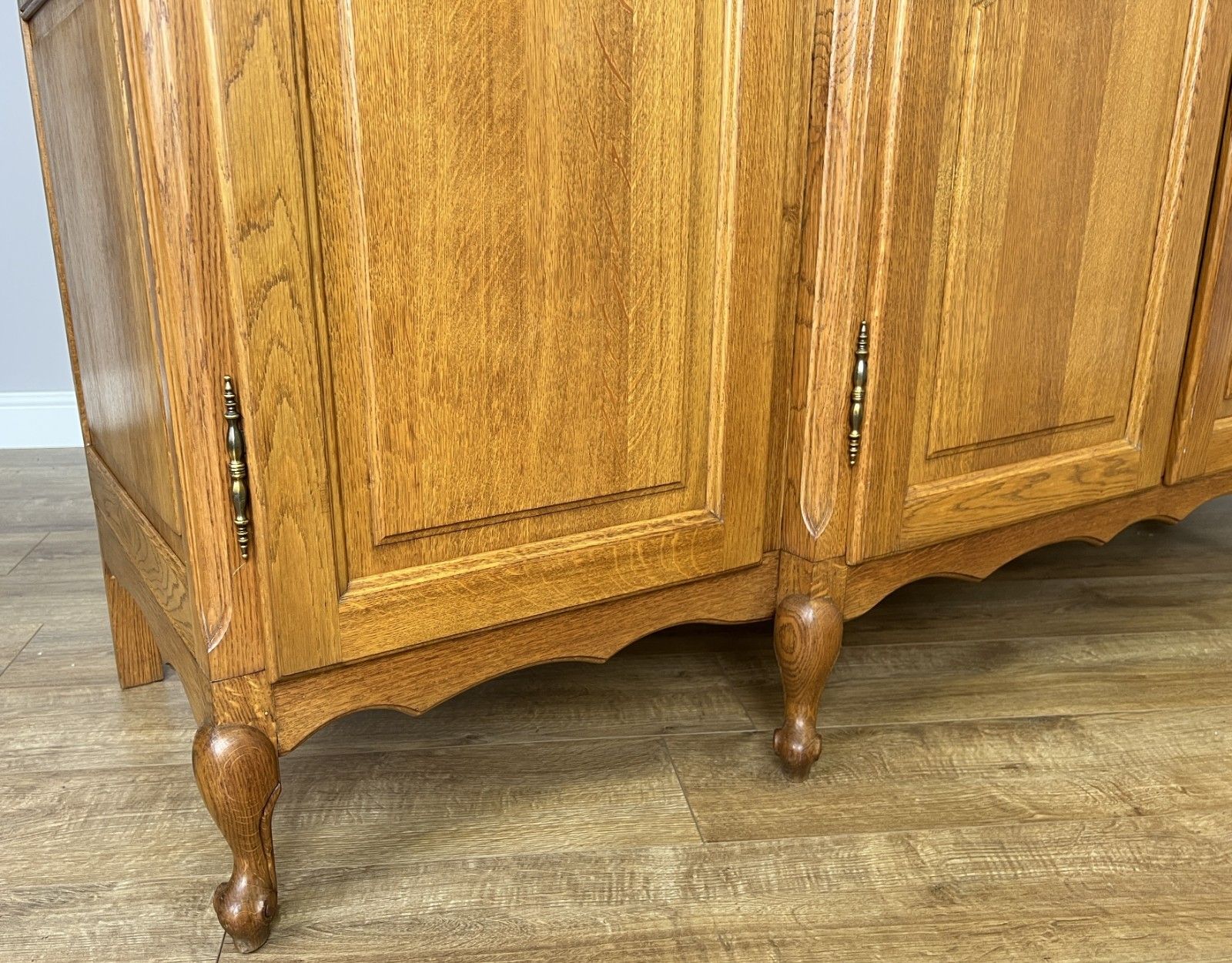 photo for sale Wardrobe Vintage French Louis XVI Style Oak Four Door Carved Armoire Lot 6104