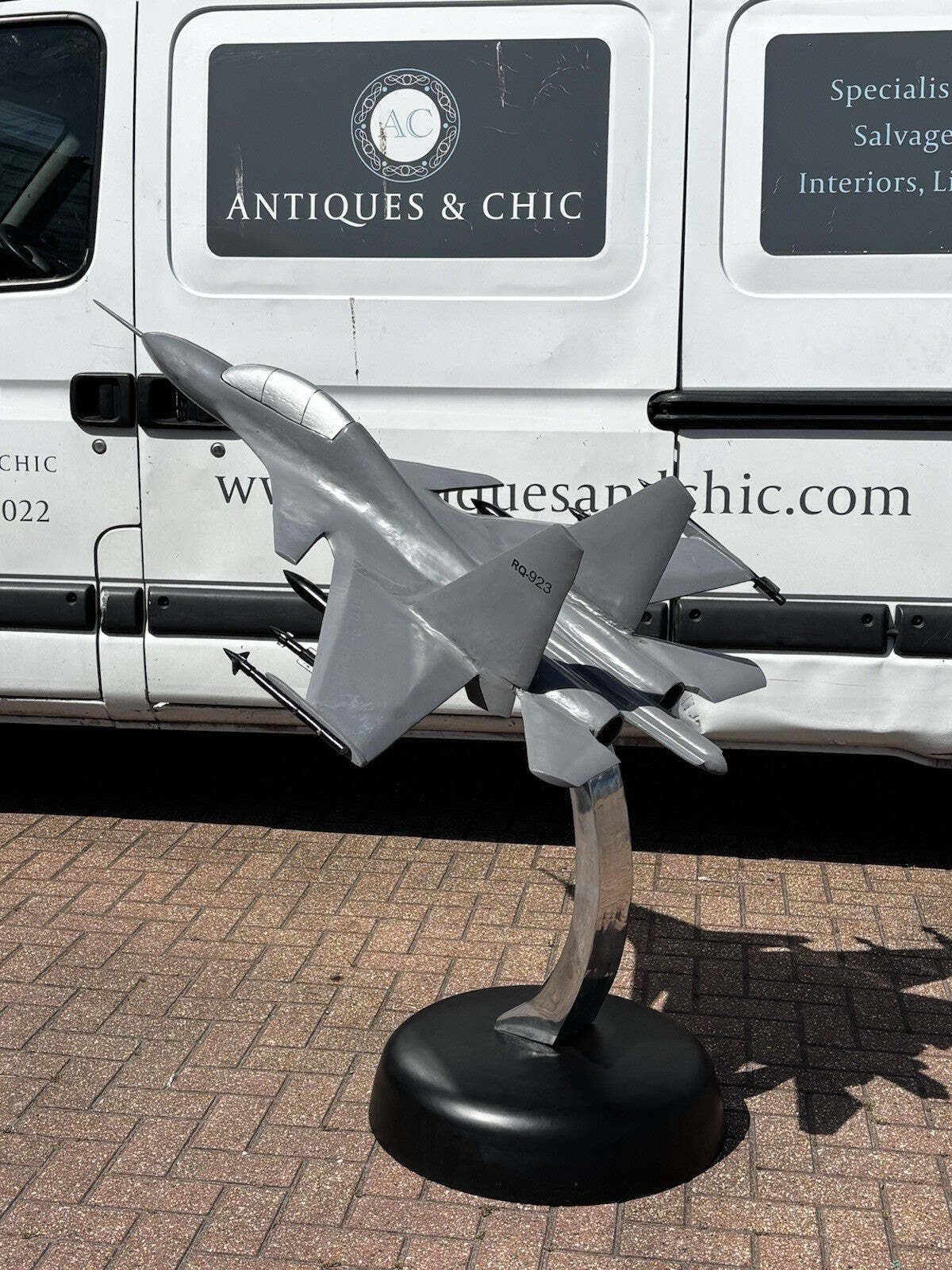 Huge Metal Model Of A Fighter Jet. Ex Museum Display Piece