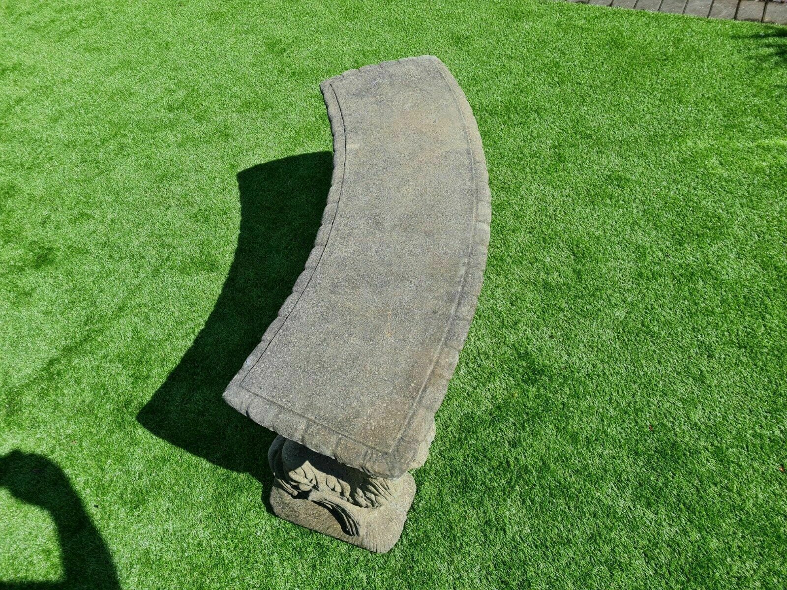 Dolphin Garden Bench Vintage Aged Green , English Stone( Delivery Available Via Our Sister Specialist Courier Company 0202. photo Garden Furniture