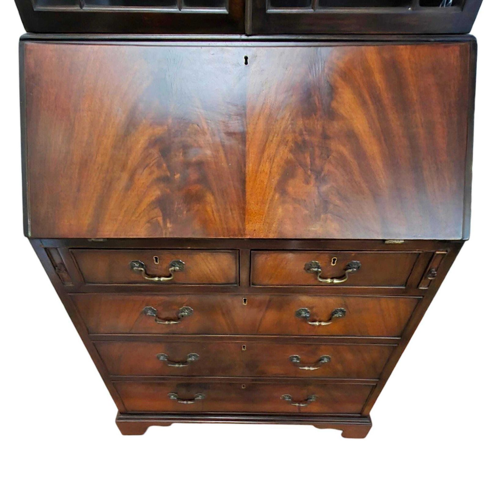photo vinterior Late Victorian Mahogany Bureau Bookcase | Antique Secretaire Bookcase | Glazed Display Cabinet | Georgian Style Writing Bureau