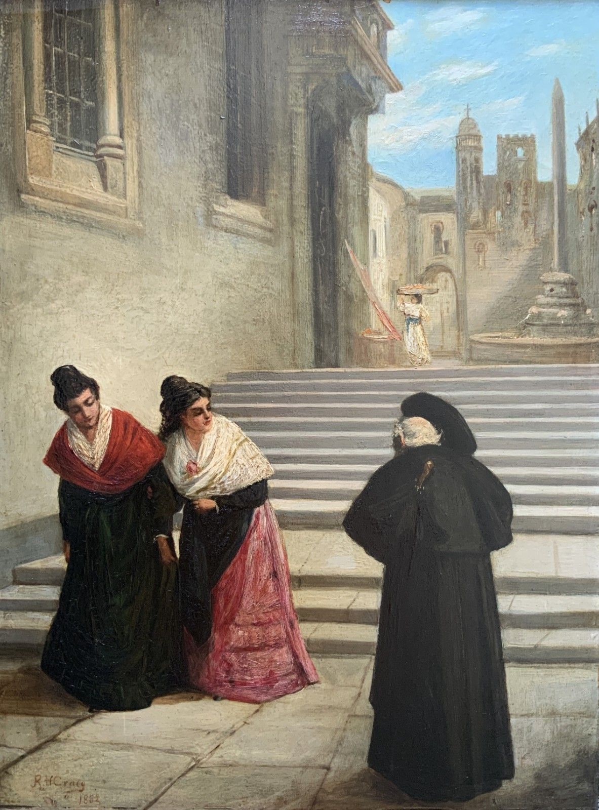 His Reverence Oil On Panel Painting By Robert Henry Craig (1858–1922) photo furniture