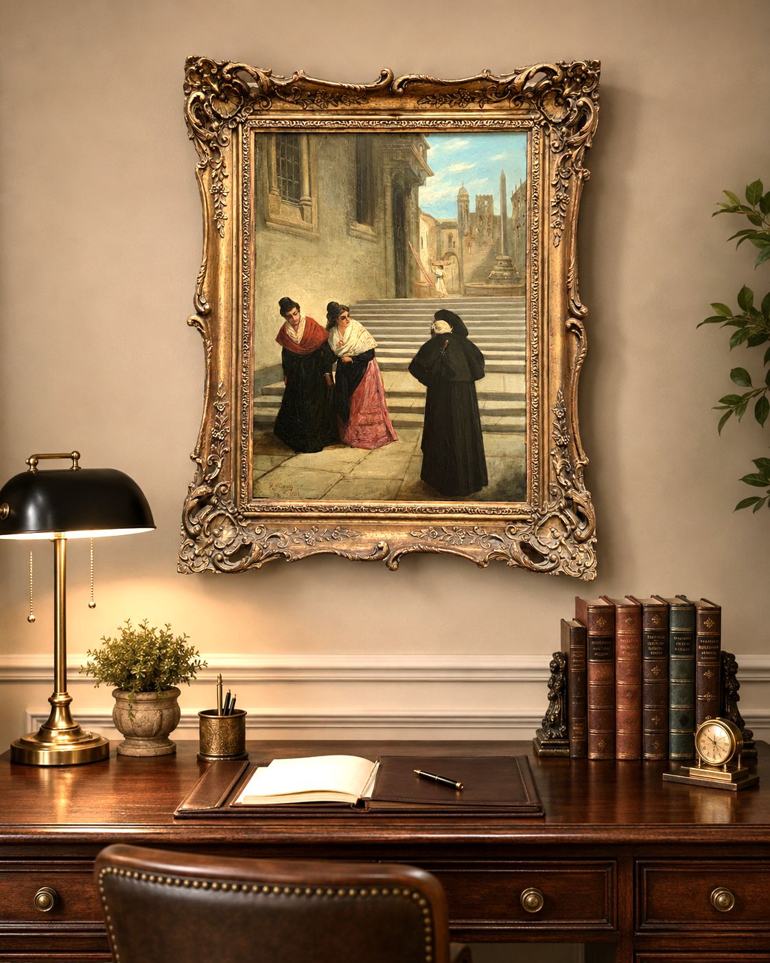 His Reverence Oil On Panel Painting By Robert Henry Craig (1858–1922) photo for sale