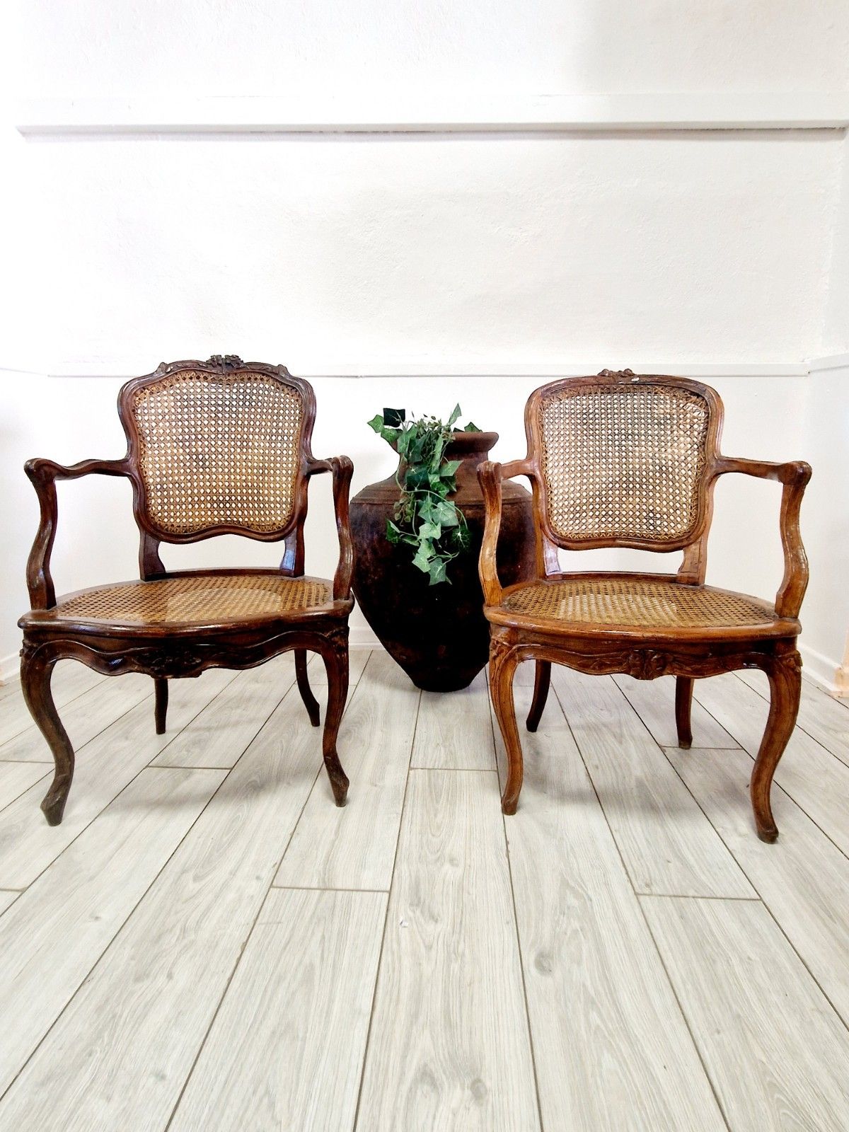 Antique French Cane Armchairs Louis XVI Period 18th Century Chateau photo buy