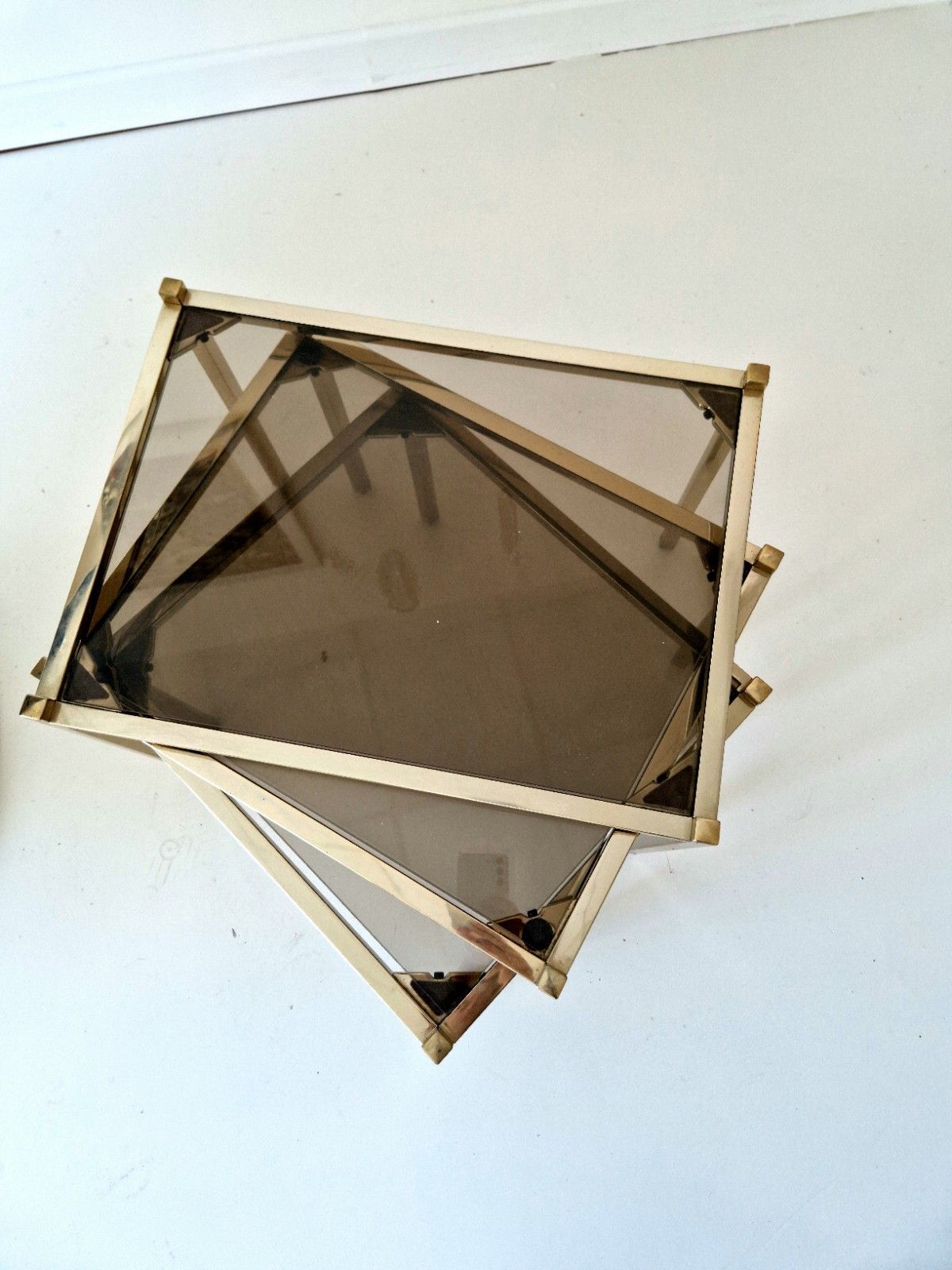 1970s Hollywood Regency Vintage Nest Of Glass Tables Interior Design photo Furniture
