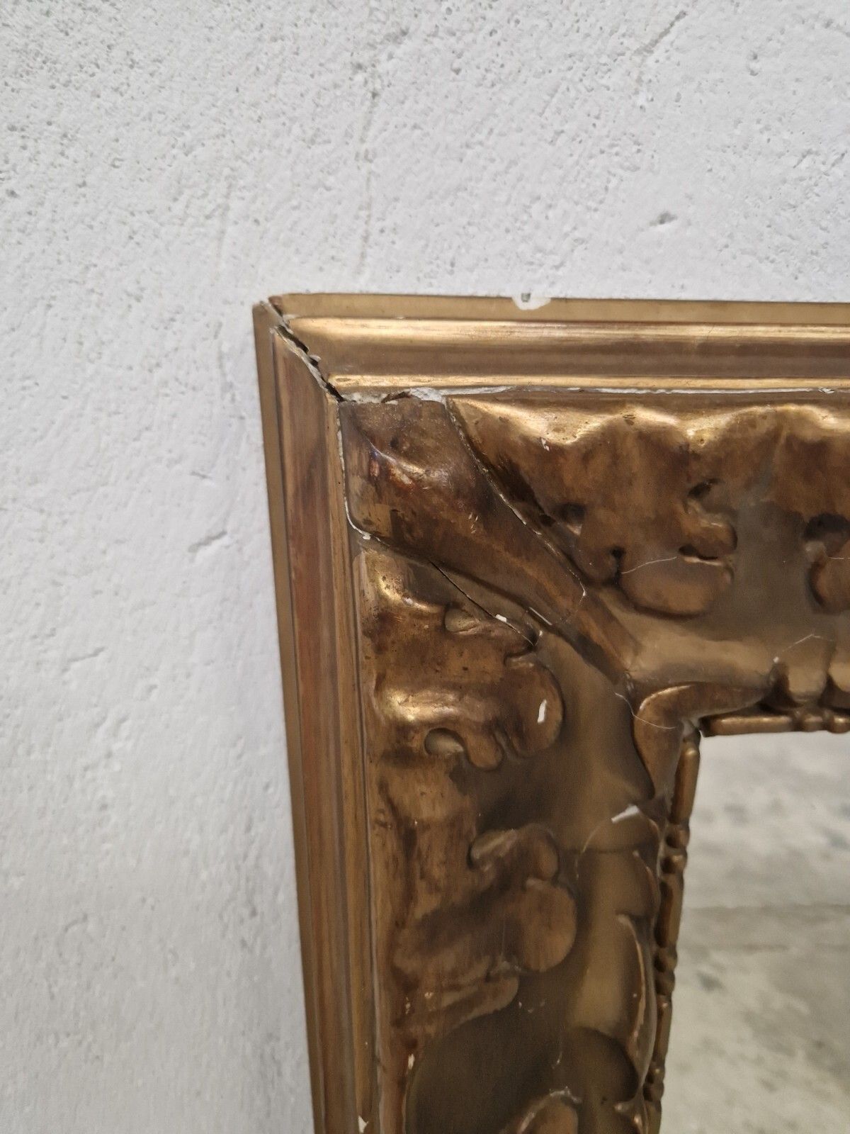 Antique French Gilded Over Mantle Mirror photo for sale