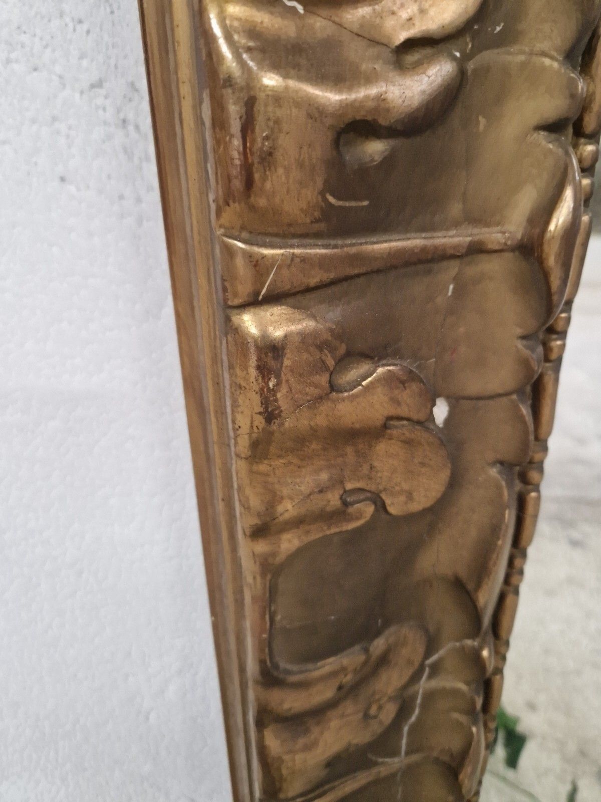 Antique French Gilded Over Mantle Mirror photo 425.0