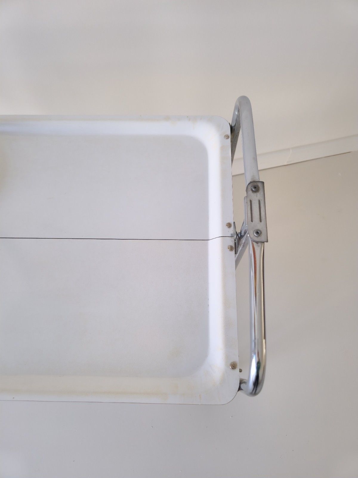 Mid Century Modern Chrome Rolling Bar Cart Medical Trolley  1960s Bremshey photo vinterior