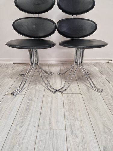 Furniture Pair Of Vintage Corona Style Chairs Attrib. Paul Volter Retro Decor photo