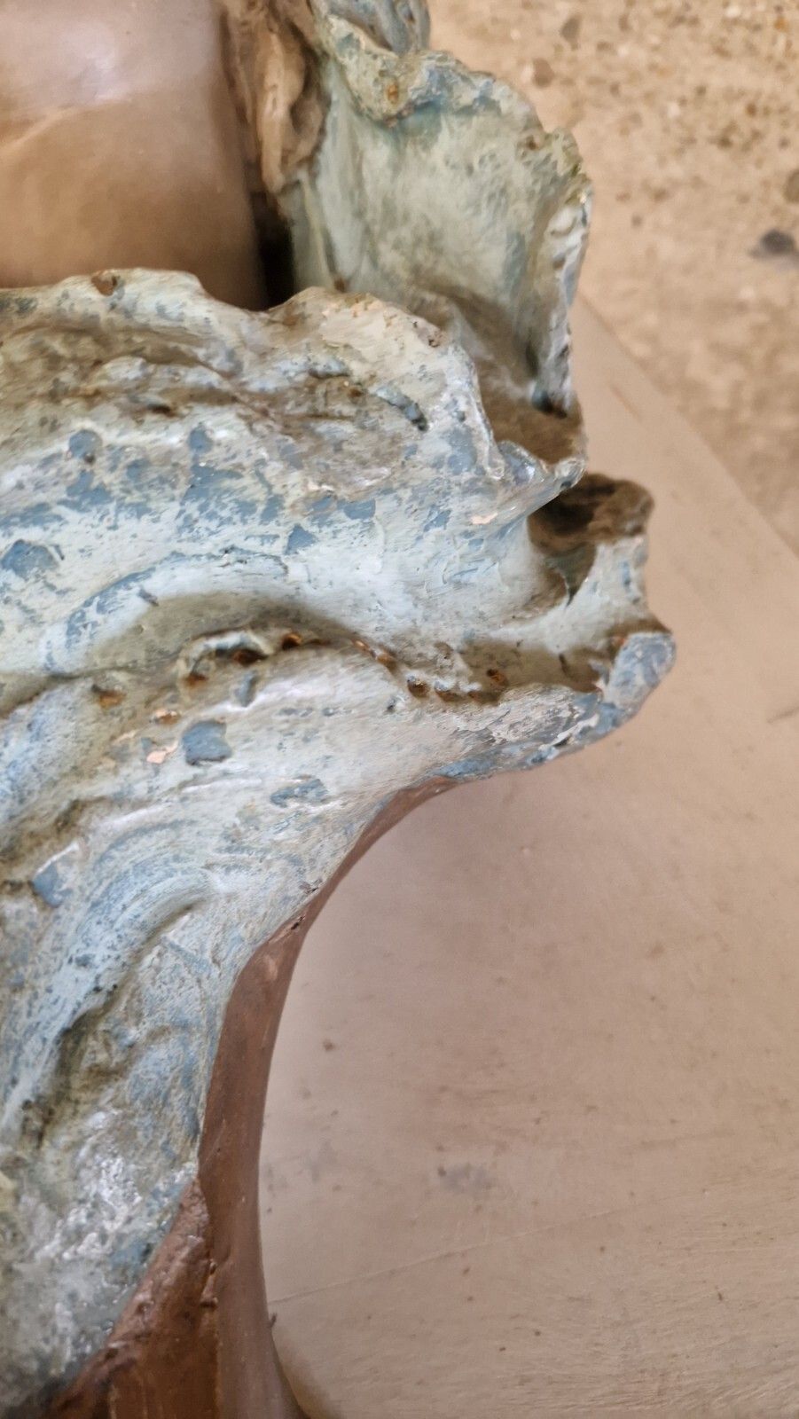 Antique French Bust Patina Plaster Femme Sculpture Art Noveau photo vinterior