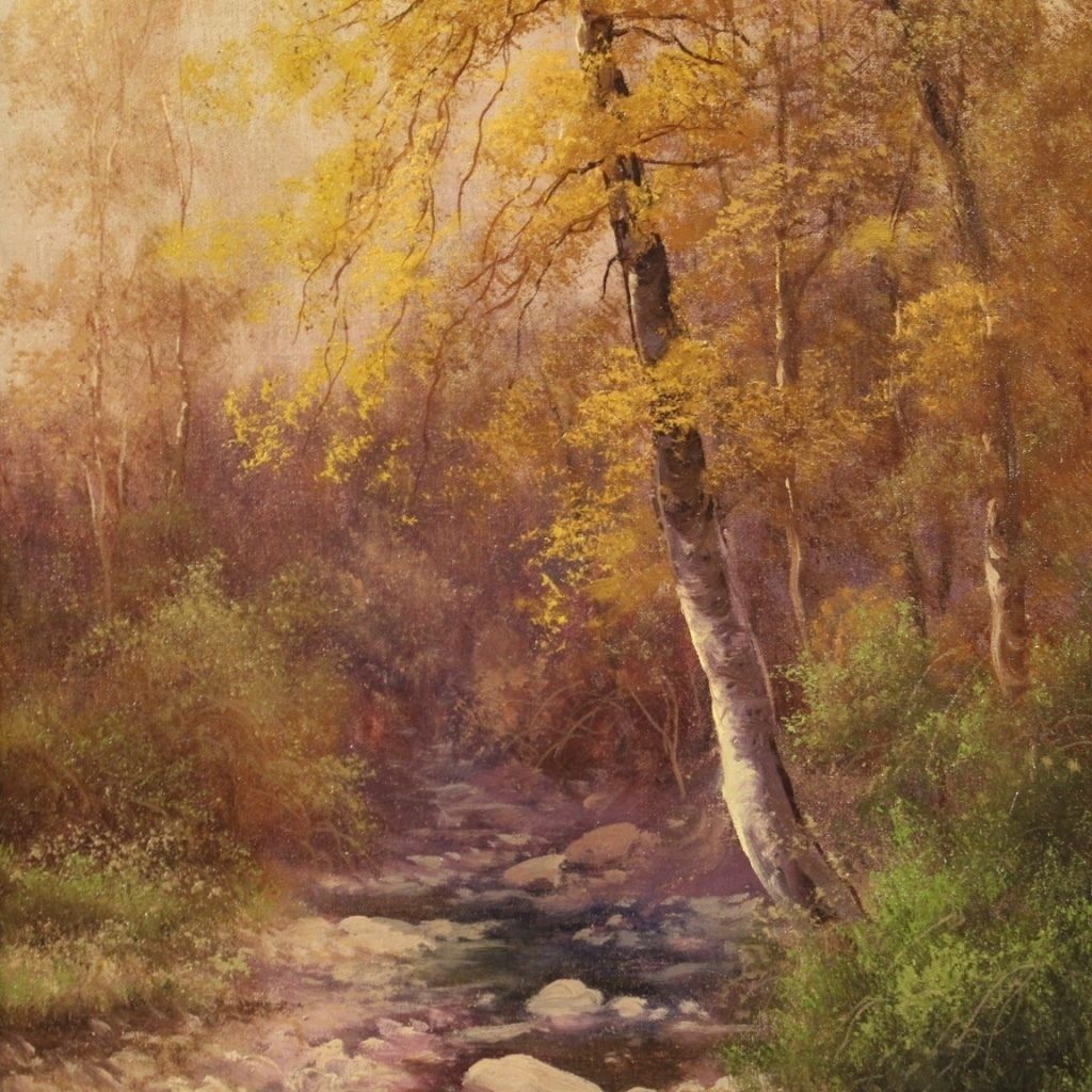 Tableau italien signé, paysage, XIXe siècle photo furniture