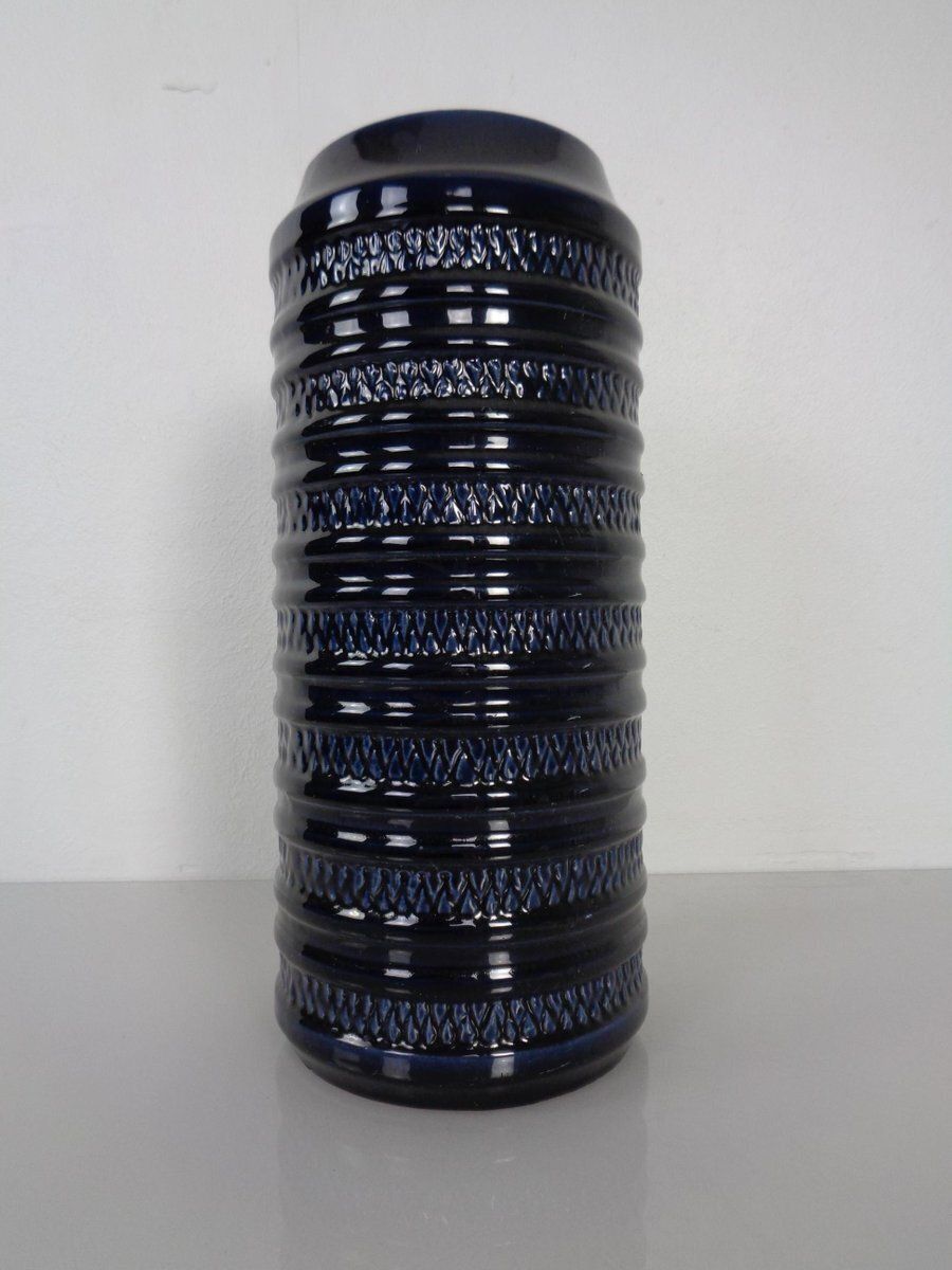 Dark Blue E4 30 Ceramic Vase From Carstens Tönnieshof, Germany, 1960s