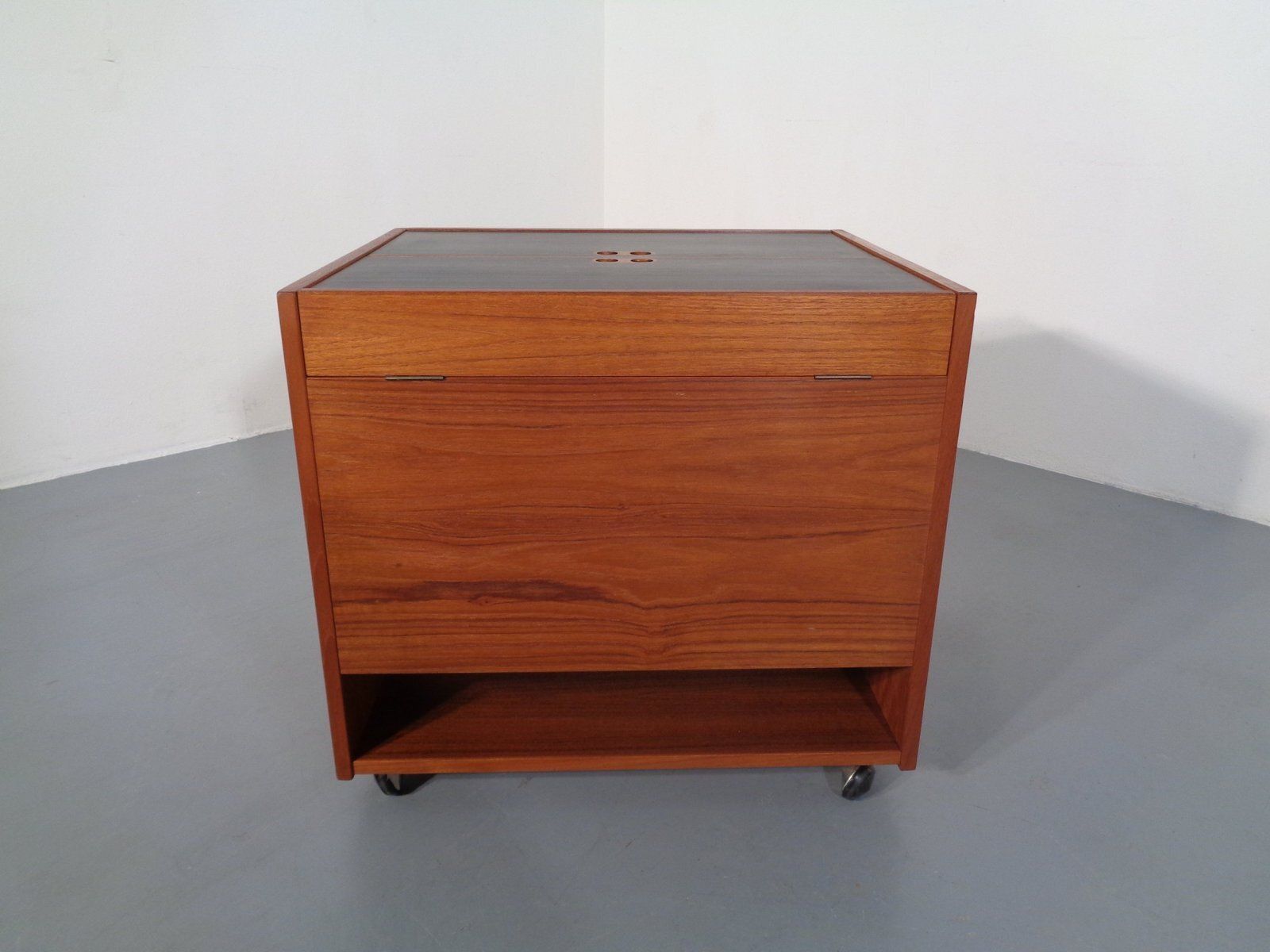 Rollable Teak Bar From Randers Møbelfabrik, Denmark, 1960s photo furniture