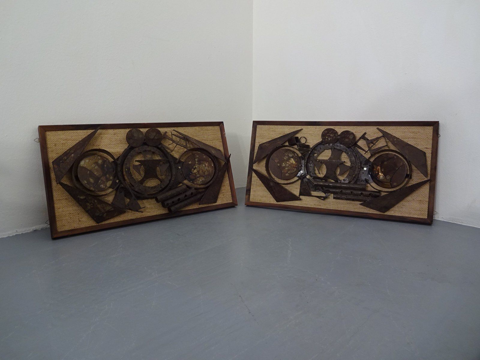 Brutalist Metal Wall Panels By Henrik Horst, Denmark, 1960s, Set Of 2