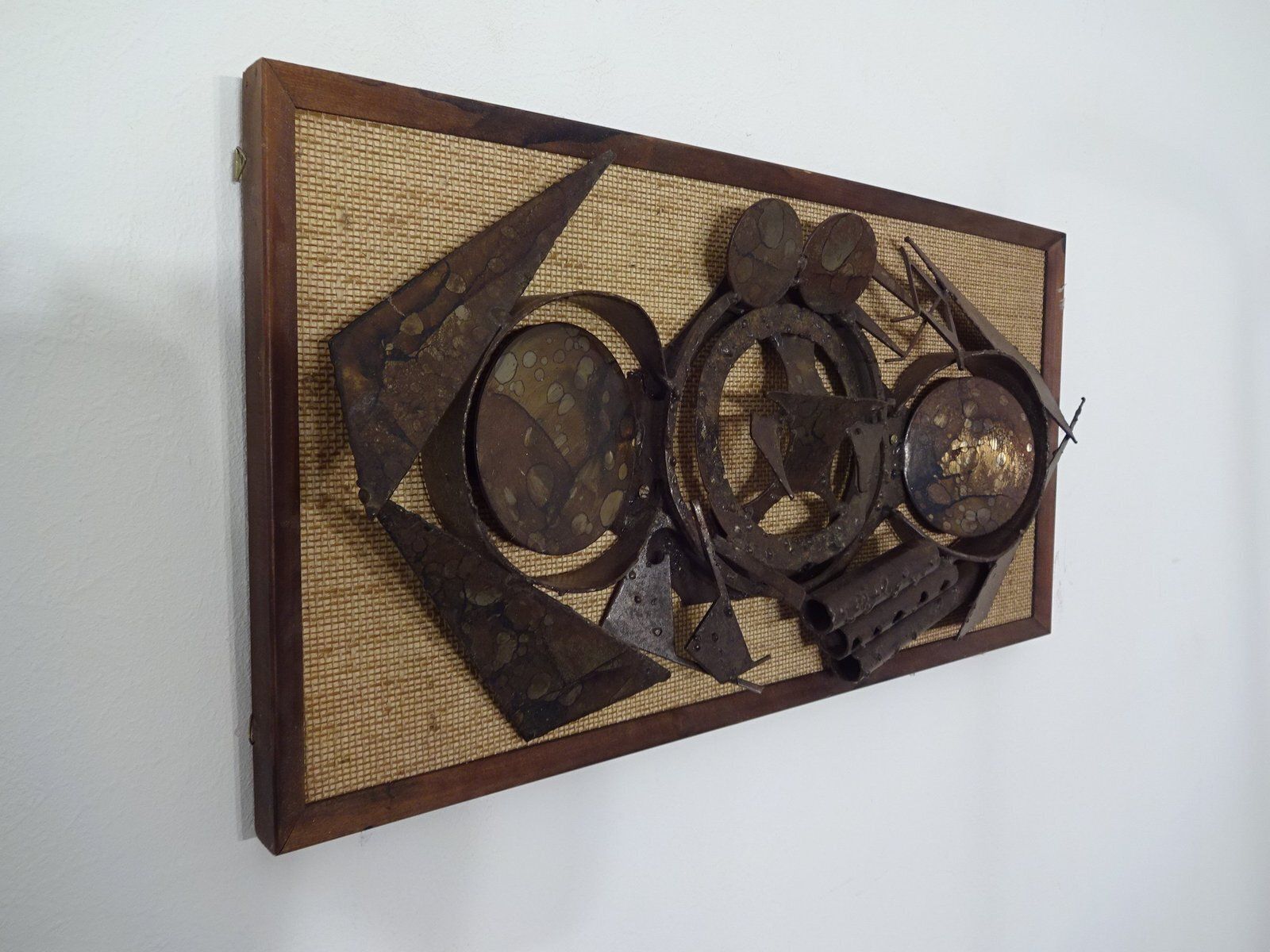 Brutalist Metal Wall Panels By Henrik Horst, Denmark, 1960s, Set Of 2 photo vinterior