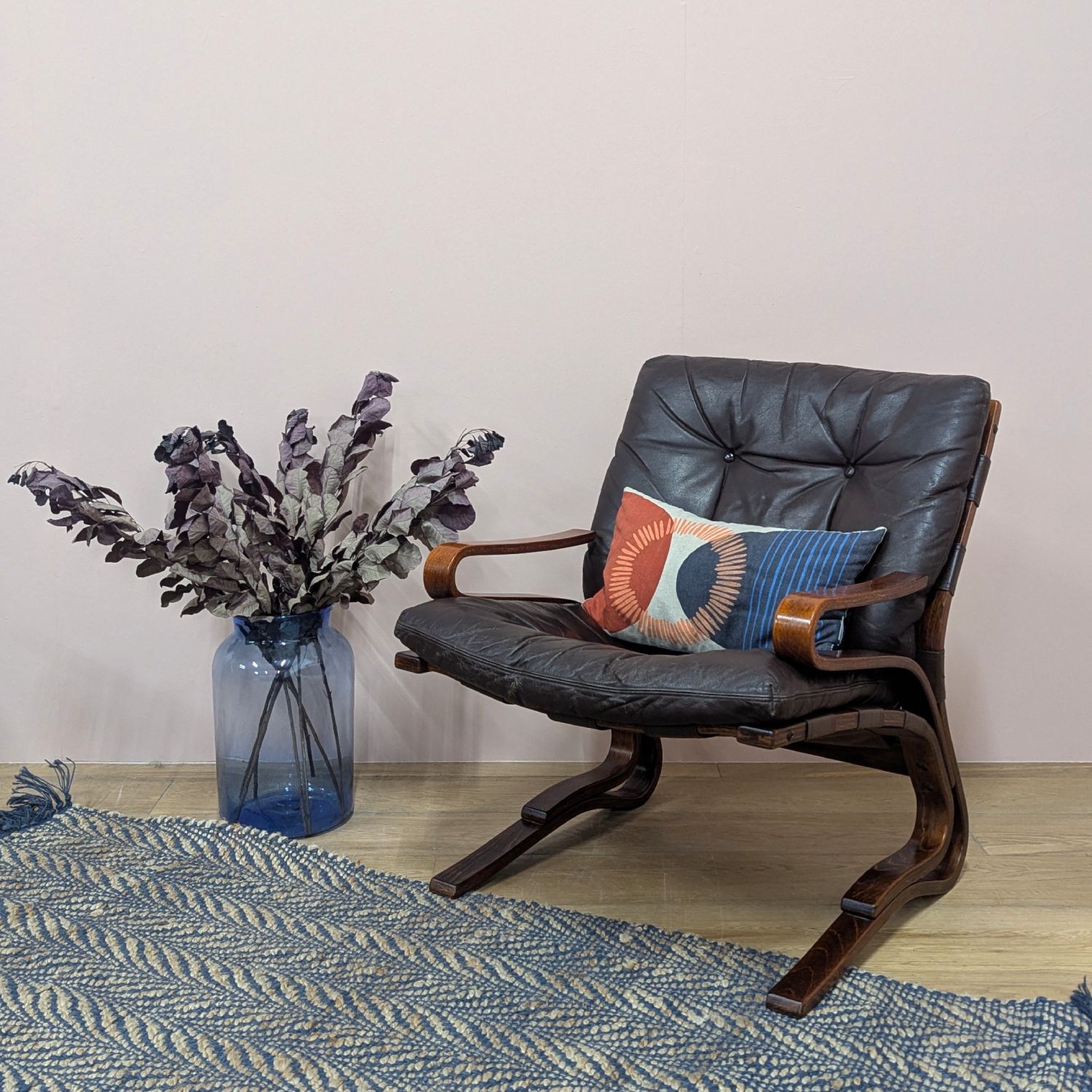 Original Norwegian 1970’s Skyline Leather Chair By Hove Mobler photo furniture