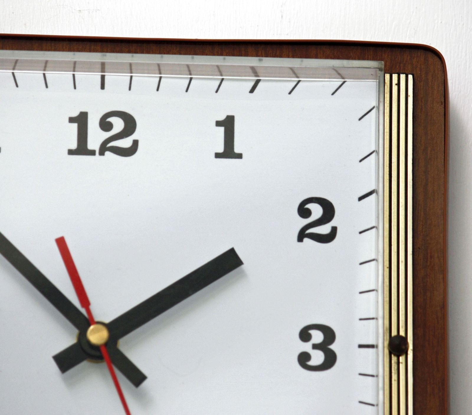Vintage Japy Wall Clock   23cm Wooden Formica French Retro Wooden Mid Century 1970s Atomic Gift Off The Wall Clocks photo for sale