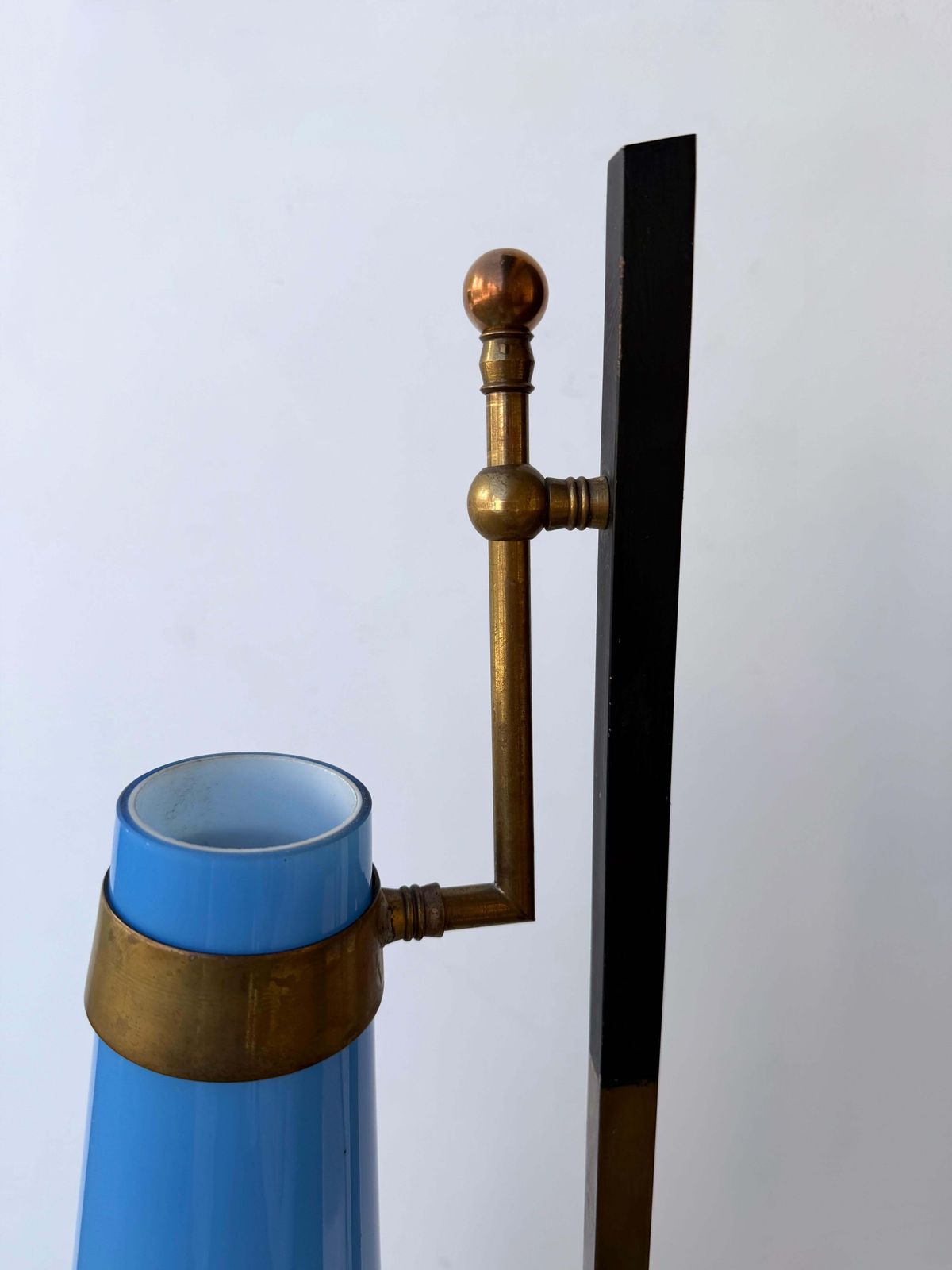 Mid Century Floor Lamp Brass Metal And Murano Glass By Vistosi, Italy, 1960s photo 5112.0