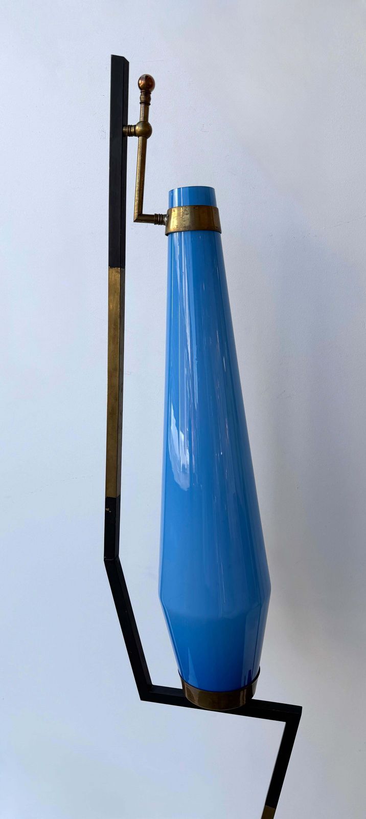 photo vinterior Mid Century Floor Lamp Brass Metal And Murano Glass By Vistosi, Italy, 1960s