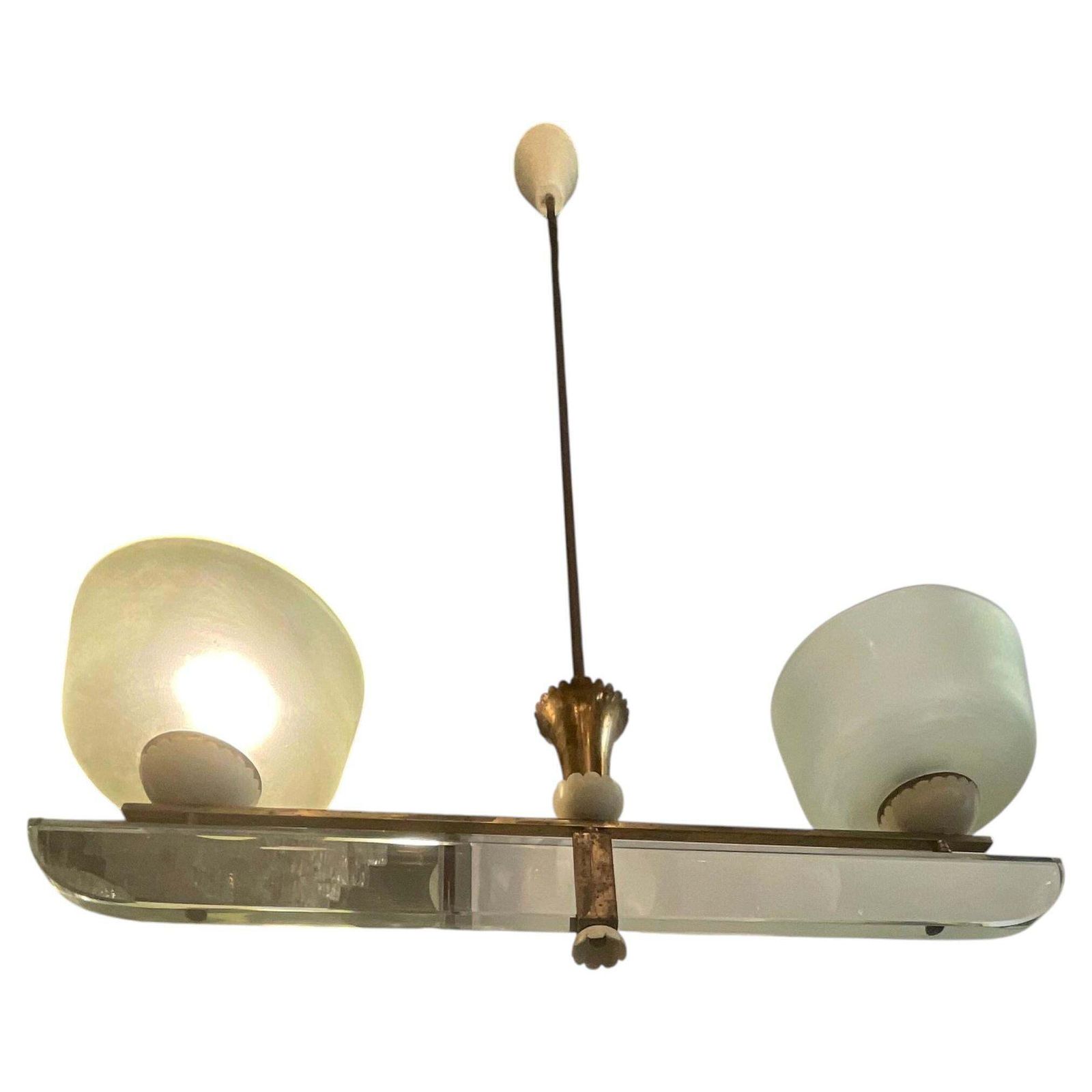 Pietro Chiesa   Fontanarte   2 Light Chandelier   Made In Italy 1950s