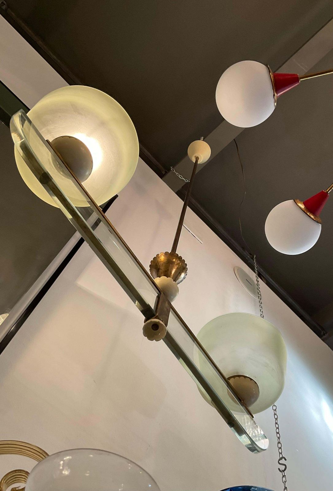 Pietro Chiesa   Fontanarte   2 Light Chandelier   Made In Italy 1950s photo vintage