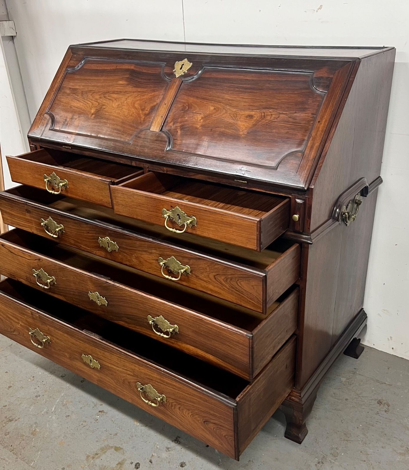 Rare Portuguese 18th.Century Solid Brazilian Rosewood Bureau photo for sale