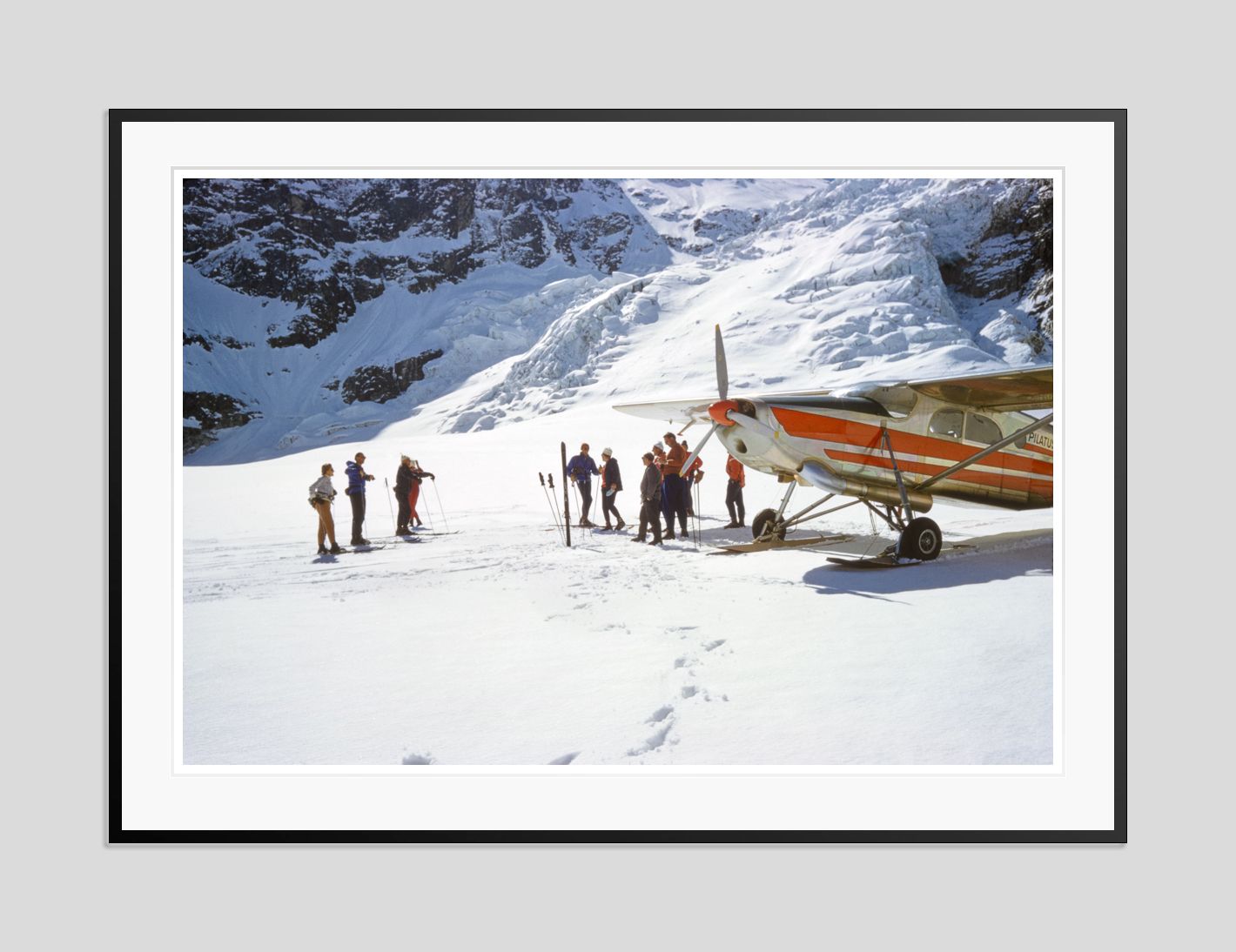 Toni Frissell 'Ski Plane' Archival Pigment Print Framed In Black photo furniture