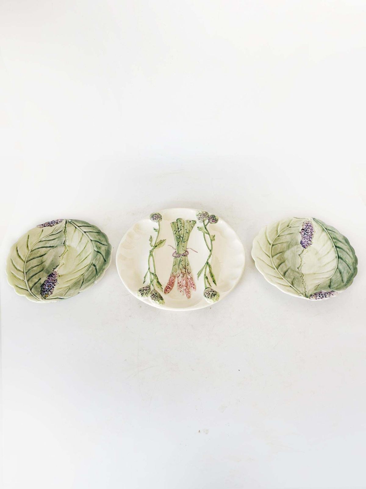 Set Of 3 Majolica And Porcelain Plates, France, 1960 photo furniture
