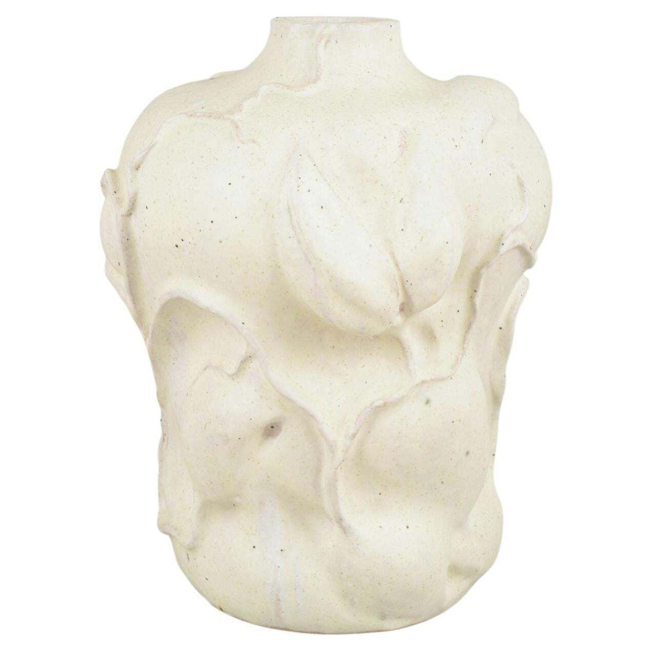 Christina Muff, Danish Artist. Large Ceramic Vessel With A Flower Motif.