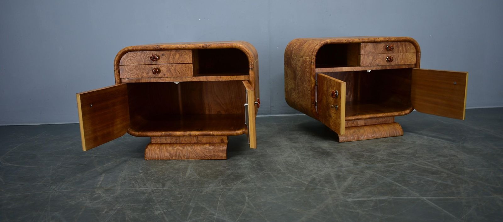 1939s Pair Of Art Deco Bedside Tables, Czechoslovakia photo for sale