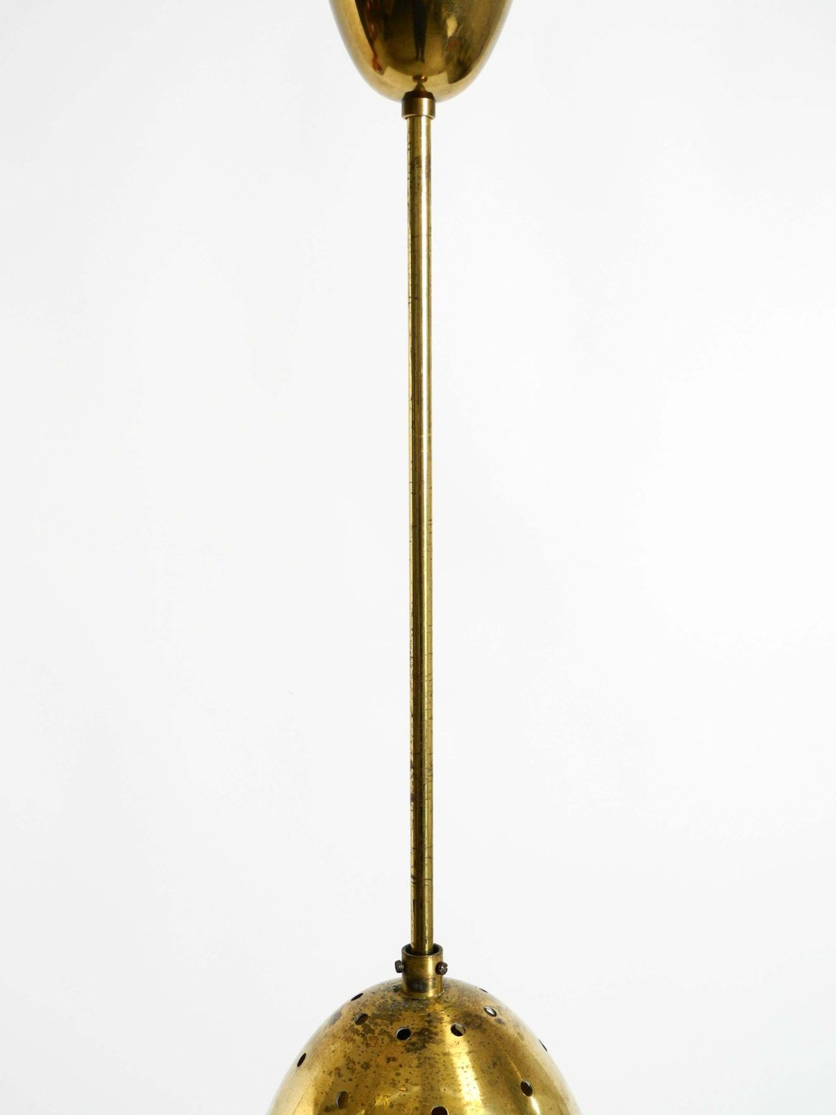 Verlichting Hoogte verstelbare mid-century modern messing hanglamp photo