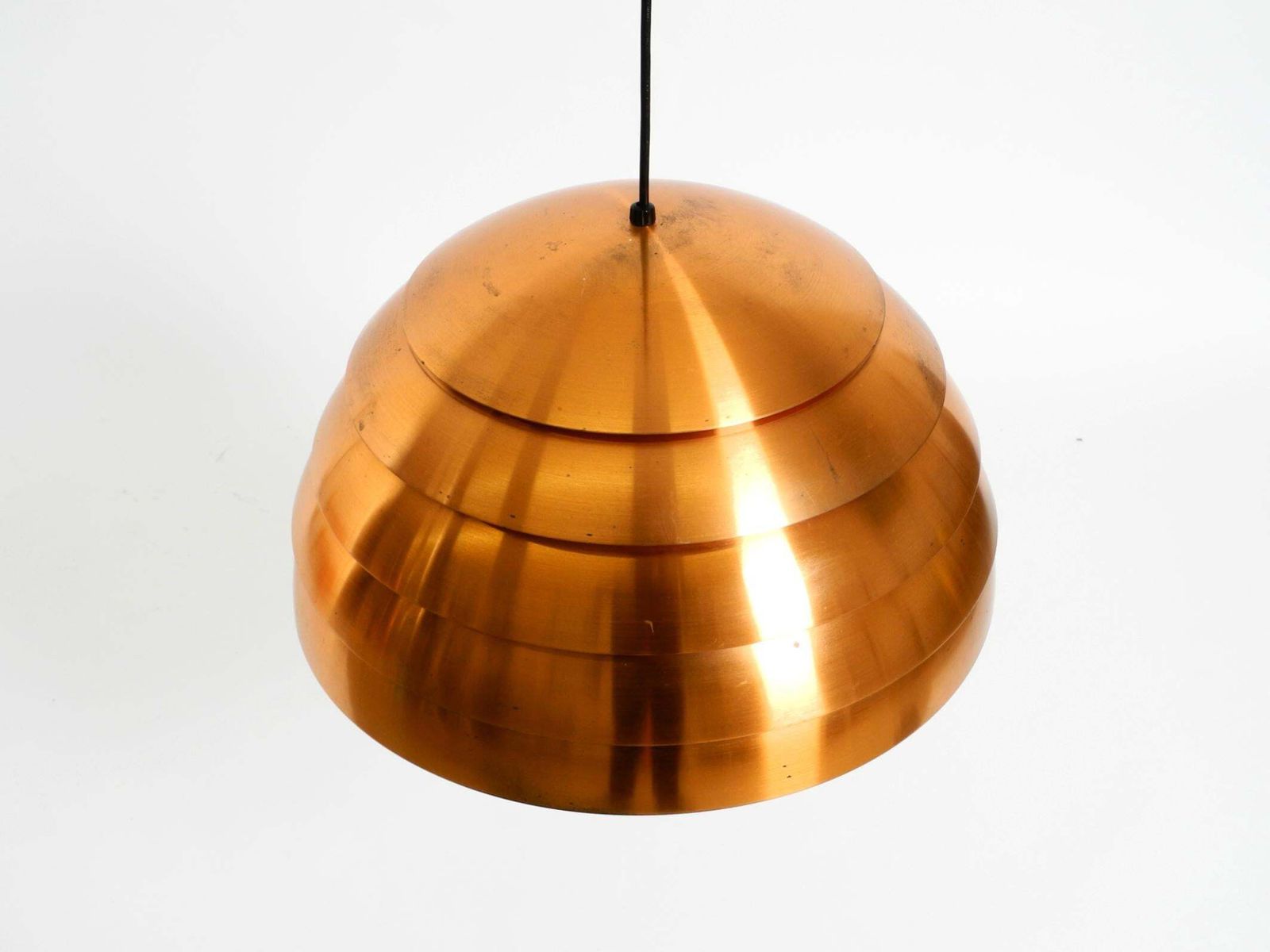 Koperen Lamellenhanglamp uit de jaren 1960 van Hans-Agne Jakobsson voor Markaryd, Zweden photo 1323.0