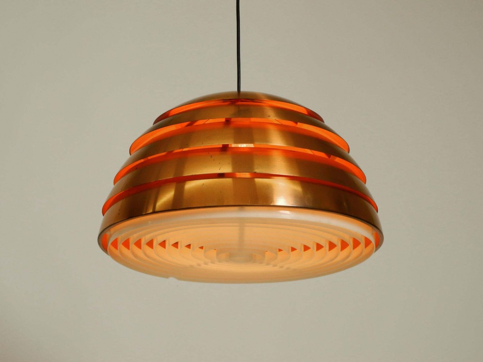 1960s Copper Slat Pendant Lamp By Hans Agne Jakobsson For Markaryd Sweden photo vinterior