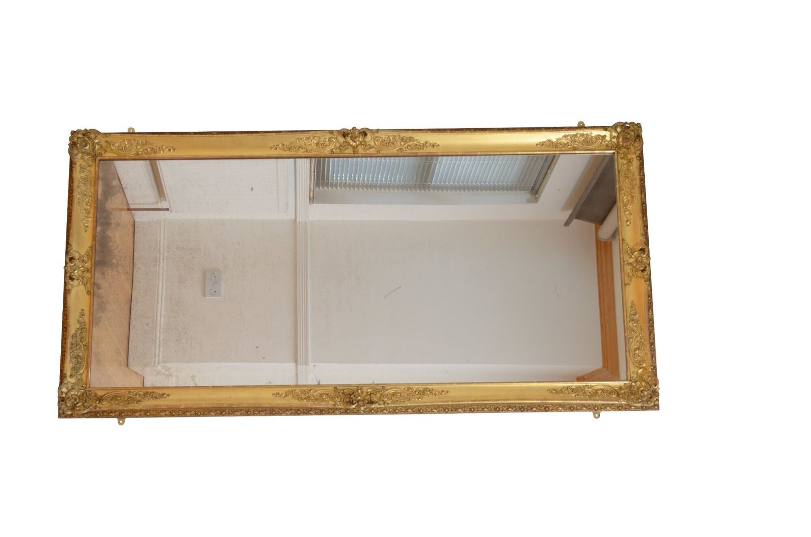 Antique Gilded Leaner Mirror Floor Standing Mirror Restored And In Good Condition H207cm photo for sale